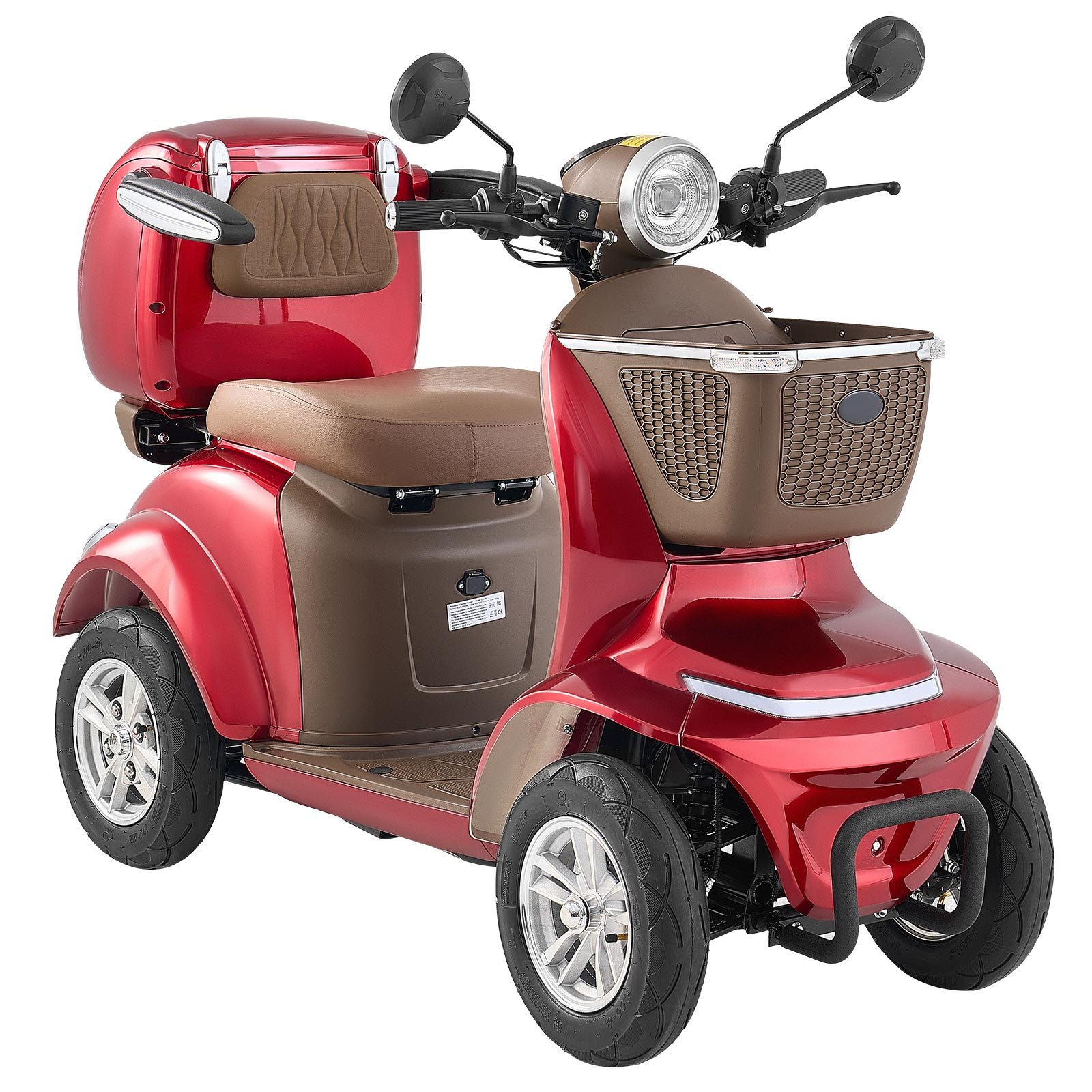 Heavy Duty 4-Wheel Mobility Scooters For Seniors & Adults, 500lbs Capacity, 21.5 Miles 3-Speed Long Range, 1000W All Terrain Electric Recreational Scooter Wheelchair, 20° Max Climbing Capacity