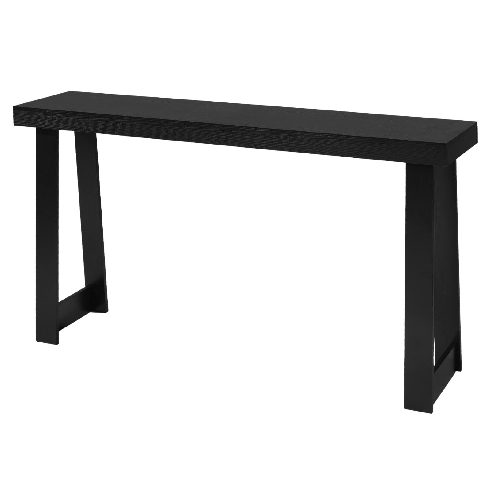 Mesa consola de 56 pulgadas, moderna, de madera, rectangular, para pasillo y sala, negra