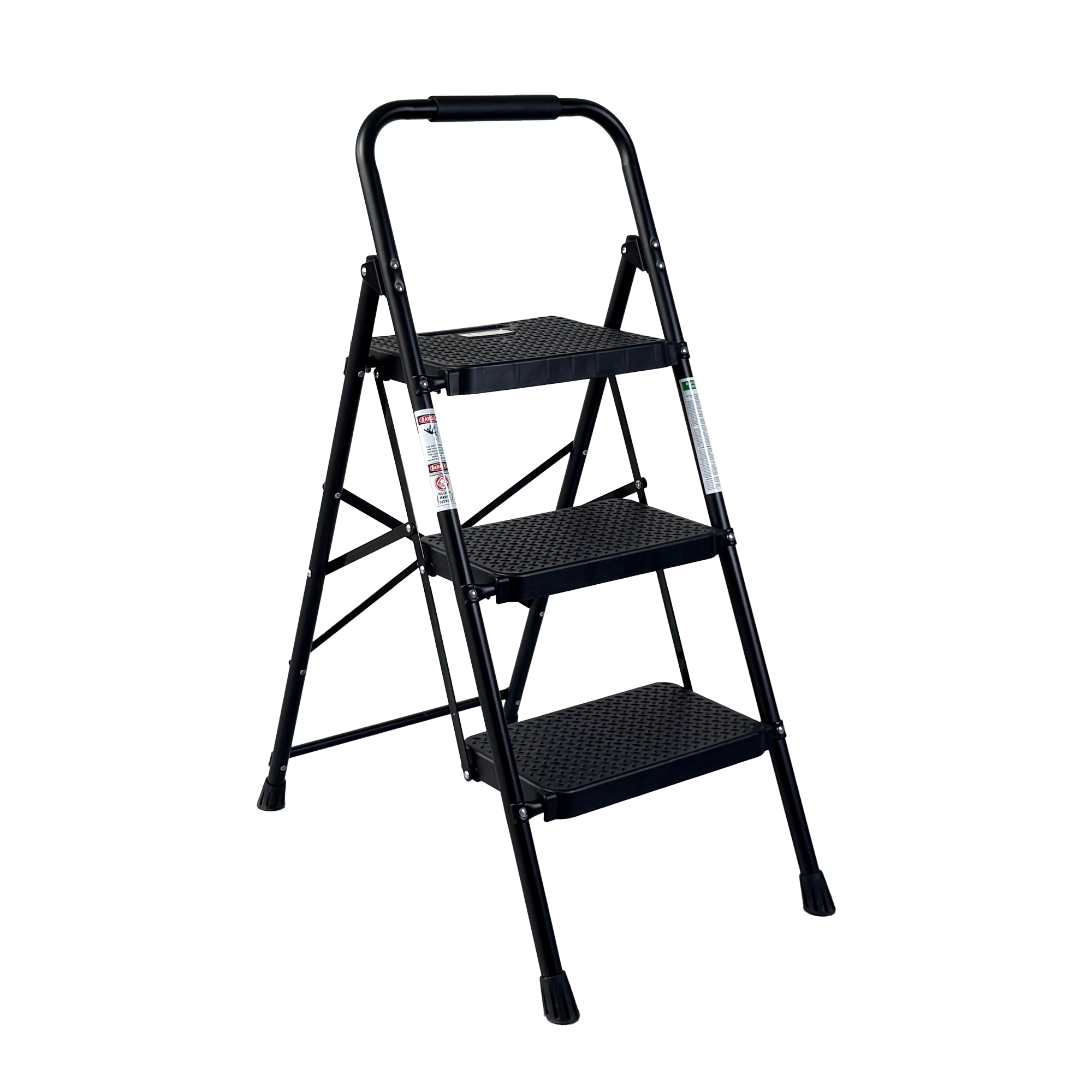 3 Step Ladder, Folding Step Stool With Wide Anti-Slip Pedal, Sturdy Steel Ladder, Lightweight, Portable Steel Step Stool