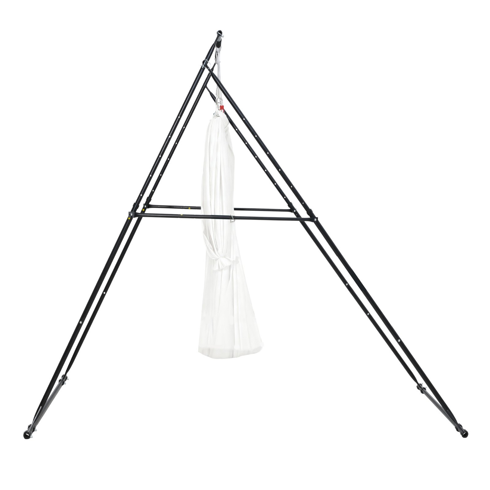 Yoga Stand Frame, Max 440.9 Lbs Load Swing Stand, Triangular Structure Aerial Rig, Aerial Silk Stands With EVA Foam & 6.6-yard Yoga Hammock, 4-Level Horizontal & 6-Level Vertical Adjustment