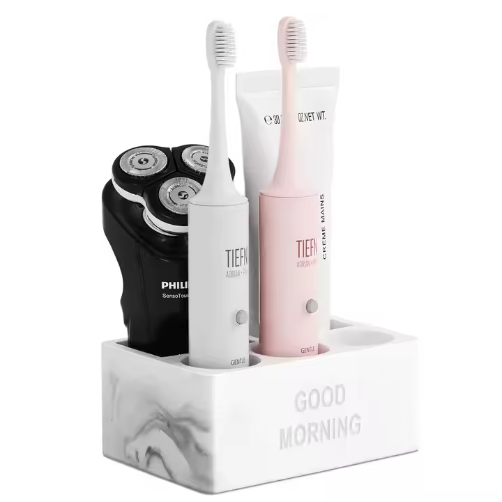 Organizador de encimera para pasta dental y cepillos eléctricos, para baño y hogar