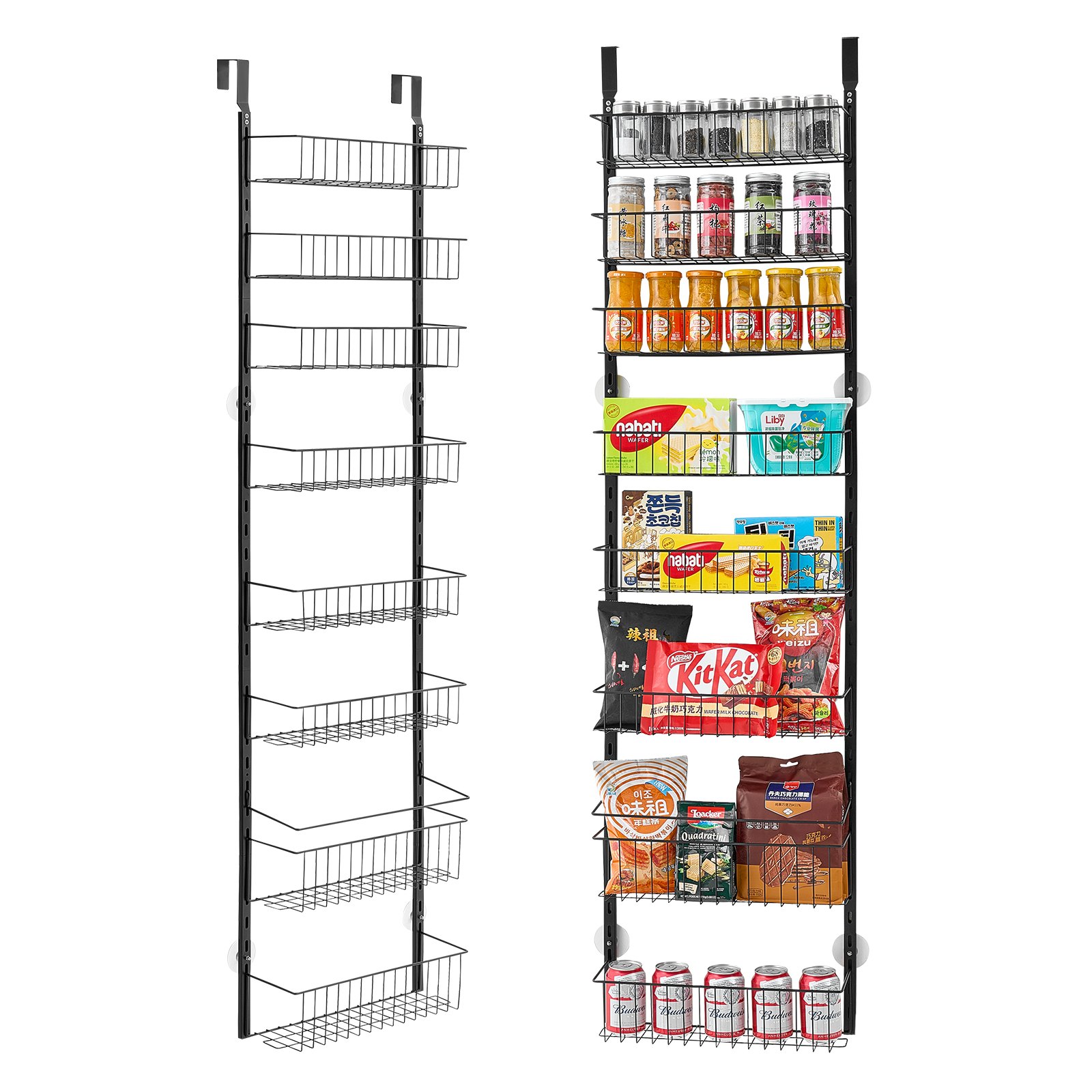 Organizador de despensa colgante de 8 niveles para puerta, ajustable para cocina