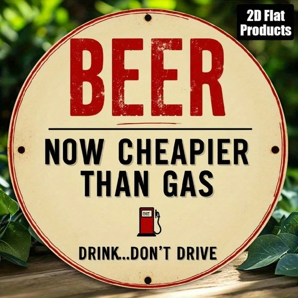 Arte de pared de madera CIFbuy: La cerveza es más barata que la gasolina