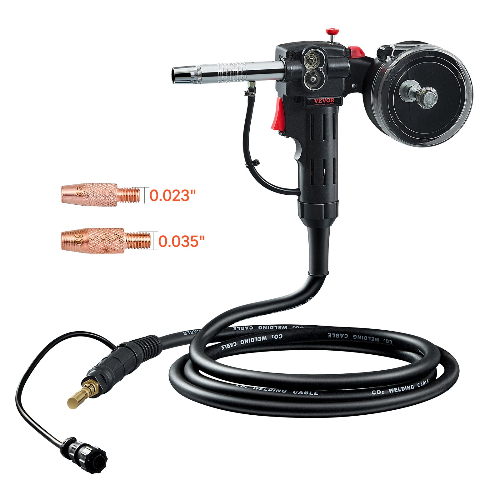 100Amp Spool Gun With 10FT Cable, Compatible With Hobart Handler 210 MVP Mig Welders, Suitable For 0.023', 0.030' And 0.035' Flux Core Solid Aluminum Welding Wires