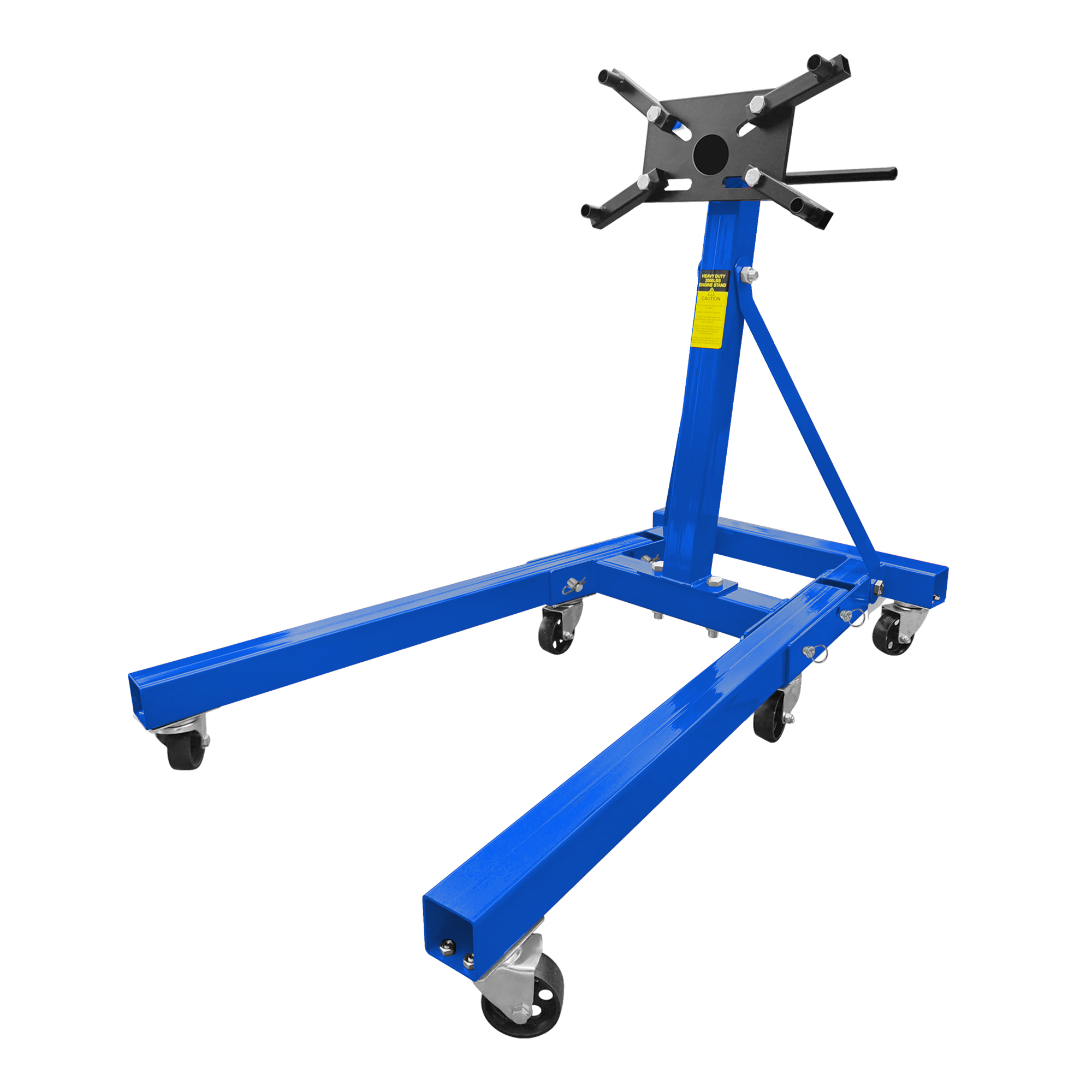 Engine Stand 2000LBS Capacity, 360 Degree Rotating Engine Run Stand With 6-Casters, Heavy Duty Motorcycle Engine Stand With Foldable Frame For Auto Repair, Vehicle Maintenance, Blue