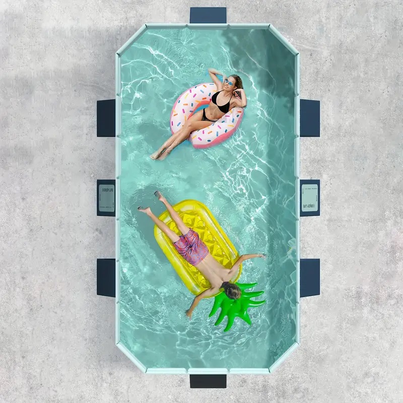2.6m PVC Folding Pool  Not Inflatable  Bathes And Cools In Summer, Suitable For Outdoor Patio Beach Garden