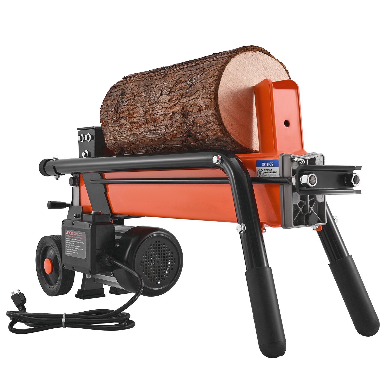 Electric Log Splitter, 6.5 Tons Electric Wood Splitter, 1500W 15 Amp Motor, Portable Firewood Splitting Machine With 6" Wheels, Wood Splitters For Forestry Harvesting, Efficient & Secure