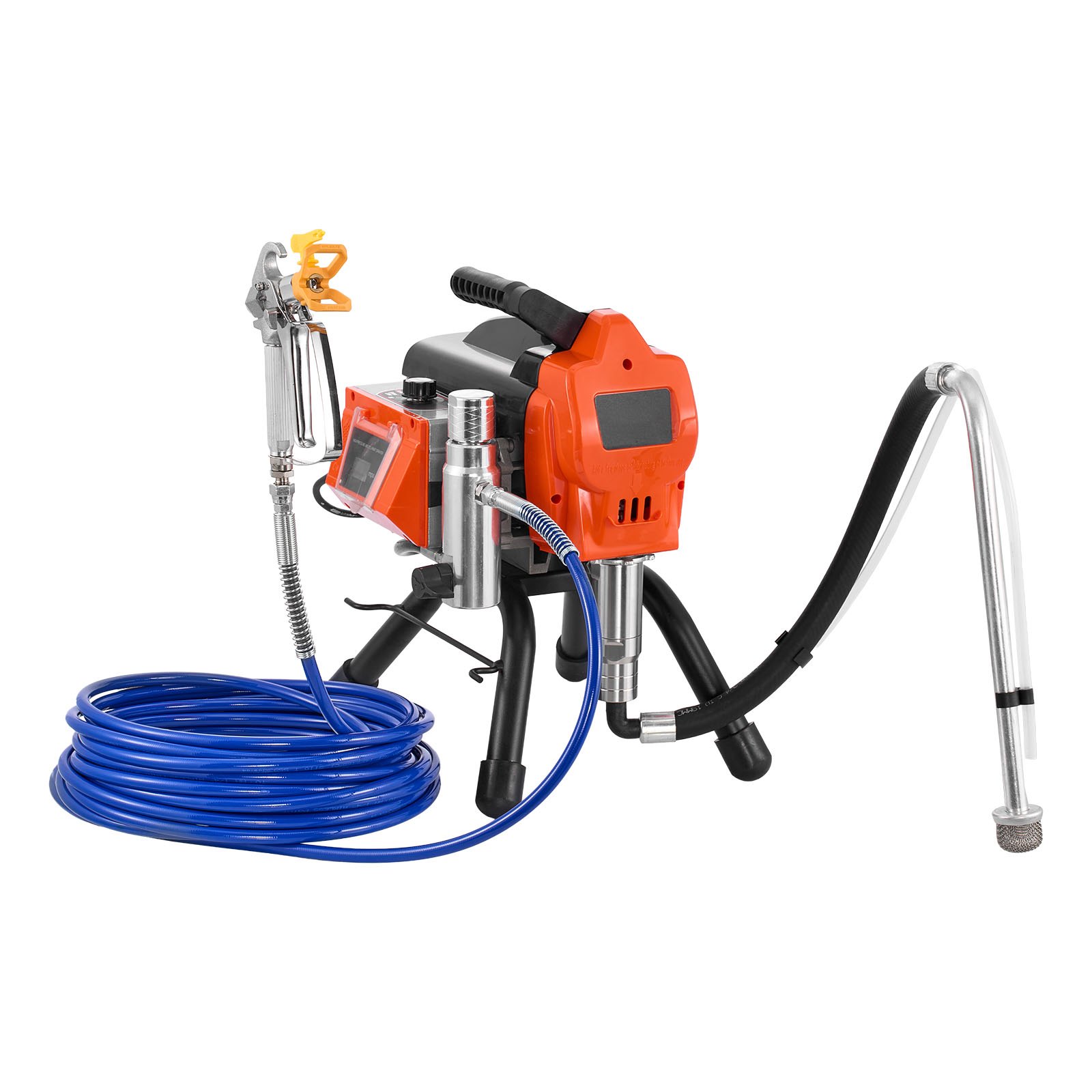 Stand Airless Paint Sprayer, 1500W, 3300PSI High Pressure Airless Sprayer, Cleaning Brush, Hose, Extension Rod, Nozzles, Electric Spray Paint Machine For Large Apartments, Factory Buildings