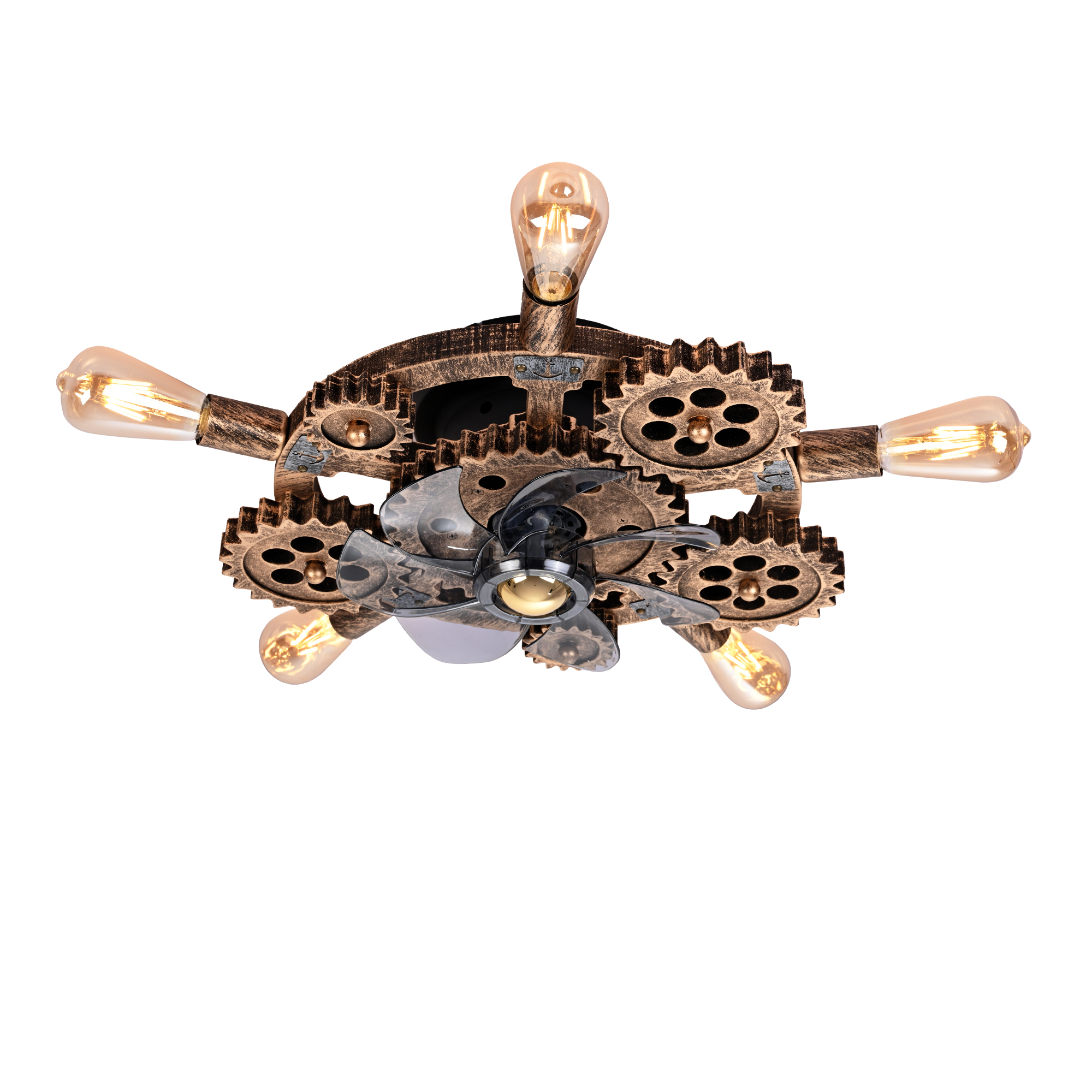 19.6  Farmhouse Ceiling Fan  Light And Remote, Industrial Caged Ceiling Fan Light, Retro Ceiling Fan Lights With 7 Blades , Reversible  Motor For Dining Room Living Room Bed--NOT Included Bulbs
