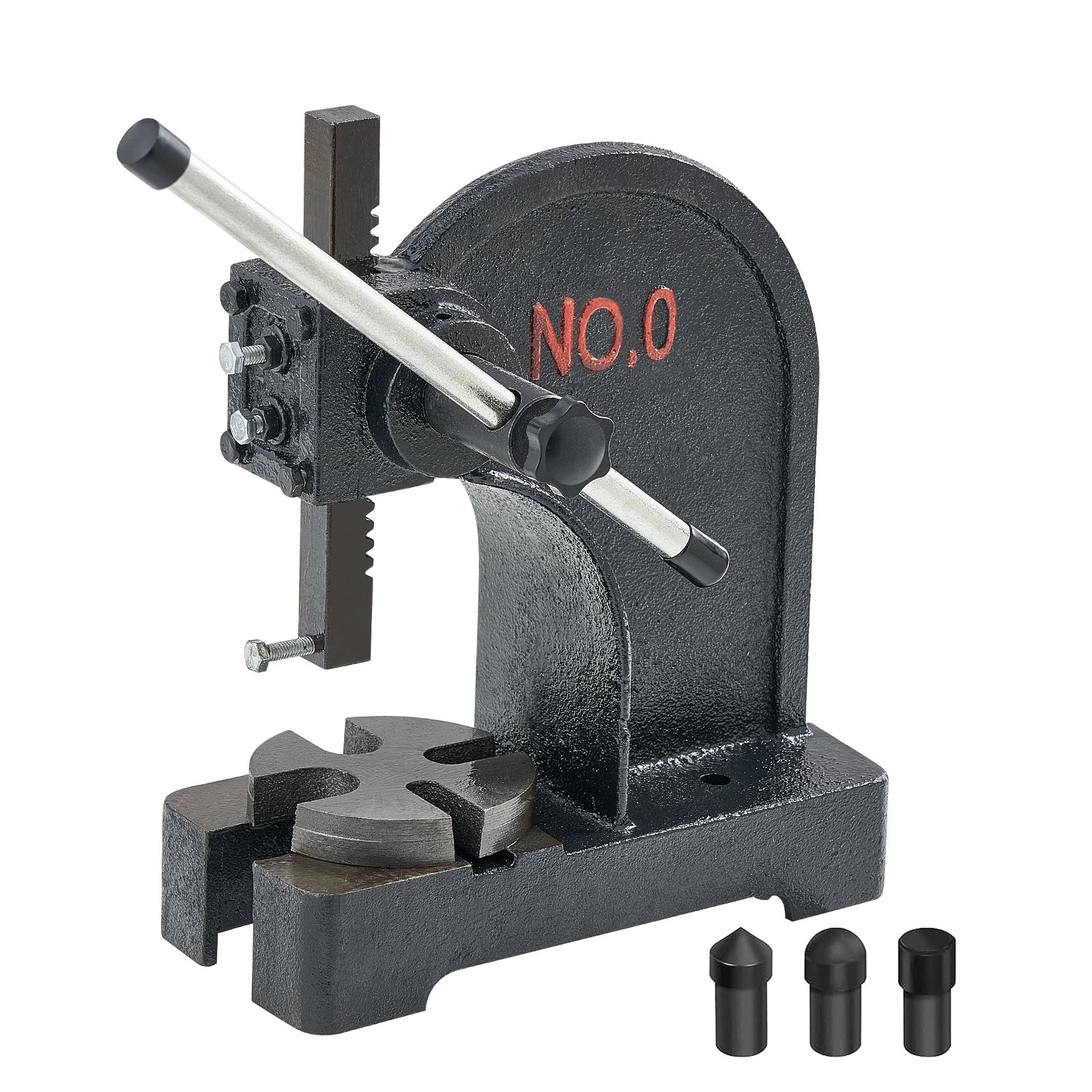 Prensa de husillo manual de 0.5 toneladas, hierro fundido, altura máx. 4.6 pulgadas
