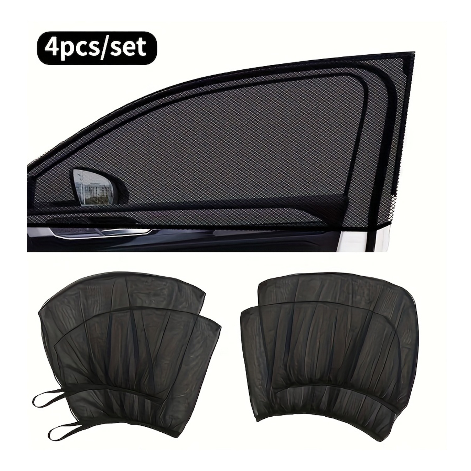 Cortinas antimosquitos para autos, parasol de malla protectora UV para ventanas laterales
