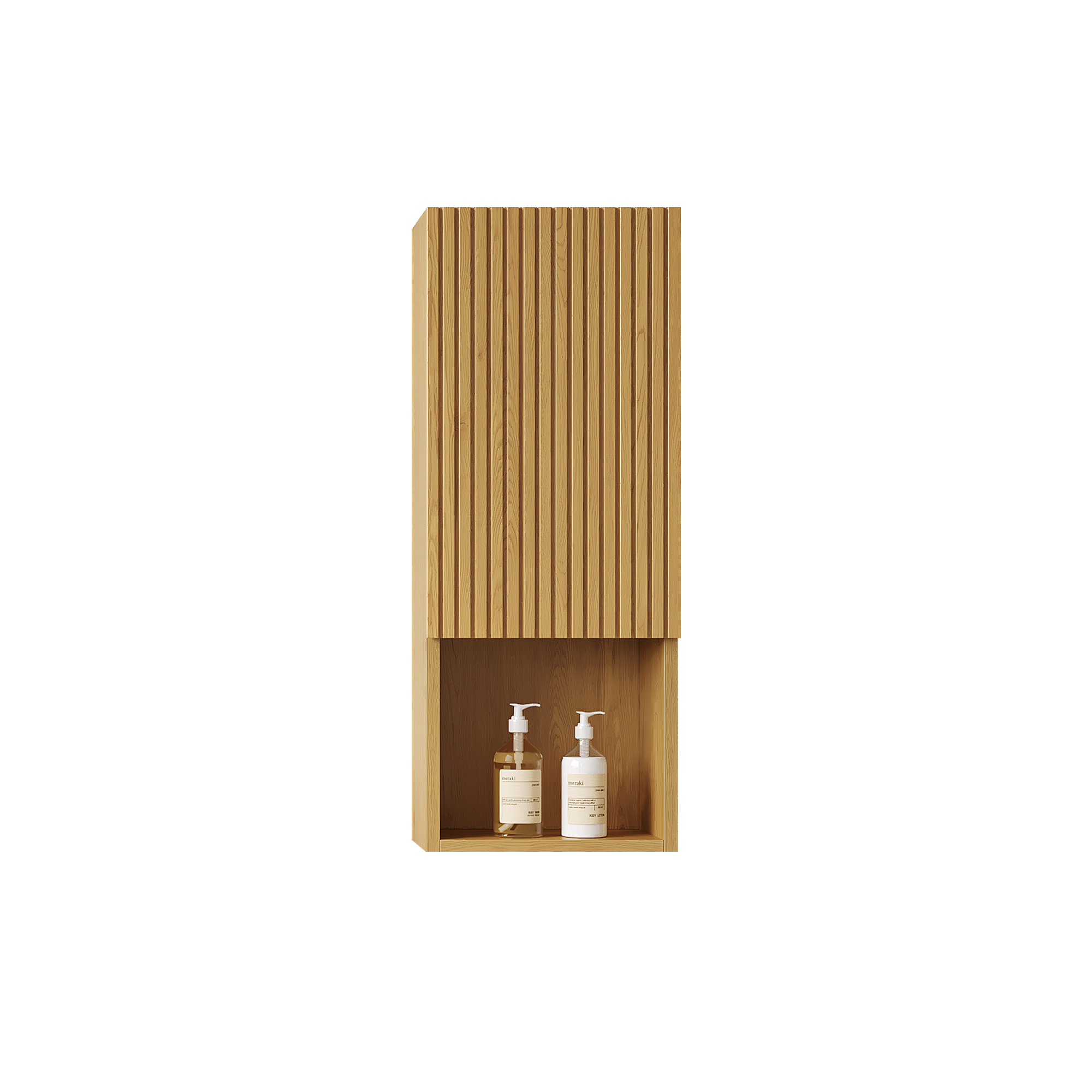 MITCH 35 Tall Bathroom Wall Mounted Cabinet, Narrow Storage Cabinet With Door And Shelves, Suitable For Small Spaces, Applicable To Bathroom, Living Rooms And Laundry, Corolla Oak Woodgrain Color