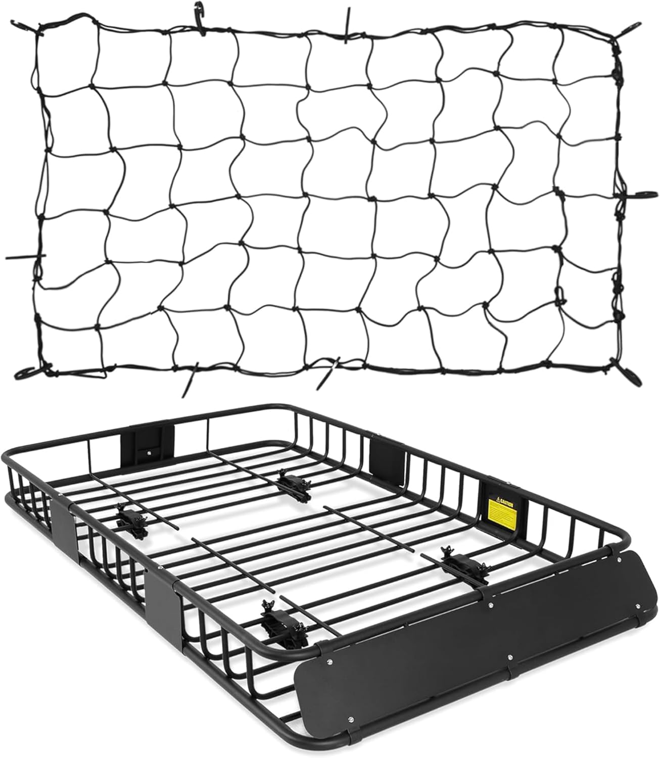 Roof Rack Basket With Net,Rooftop Steel Roof Rack,Cargo Carrier With 250 Lbs Capacity,Extension Black Car Top Luggage Holder 64x 39 Universal For SUV Wagon Seden
