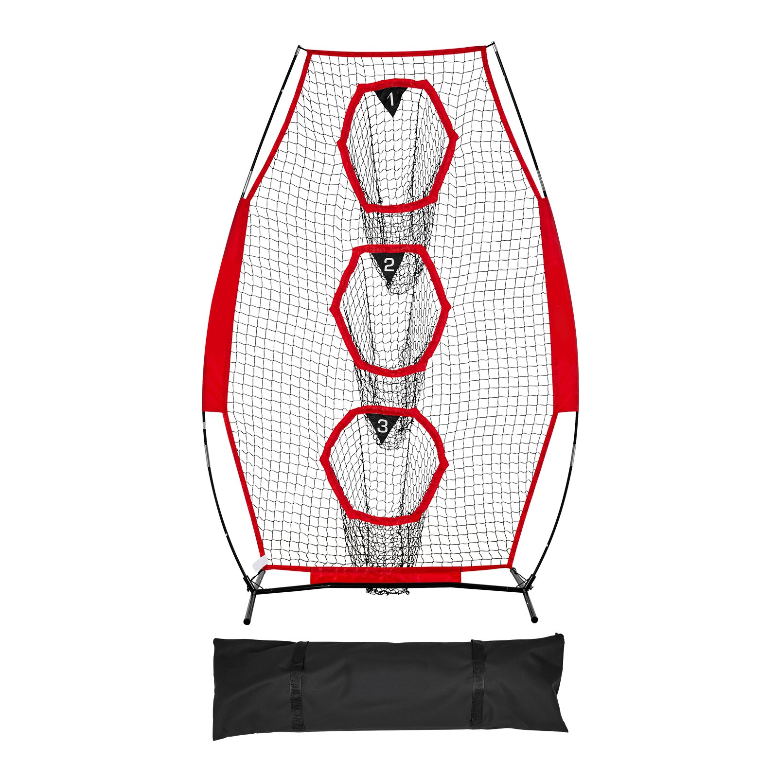 8 X 4 Inch Football Trainer Throwing Net, Training Throwing Target Practice Net With 5 Target Pockets, Knotless Net Includes Straps And Portable Carry Case, Improve QB Throwing Accuracy, Red
