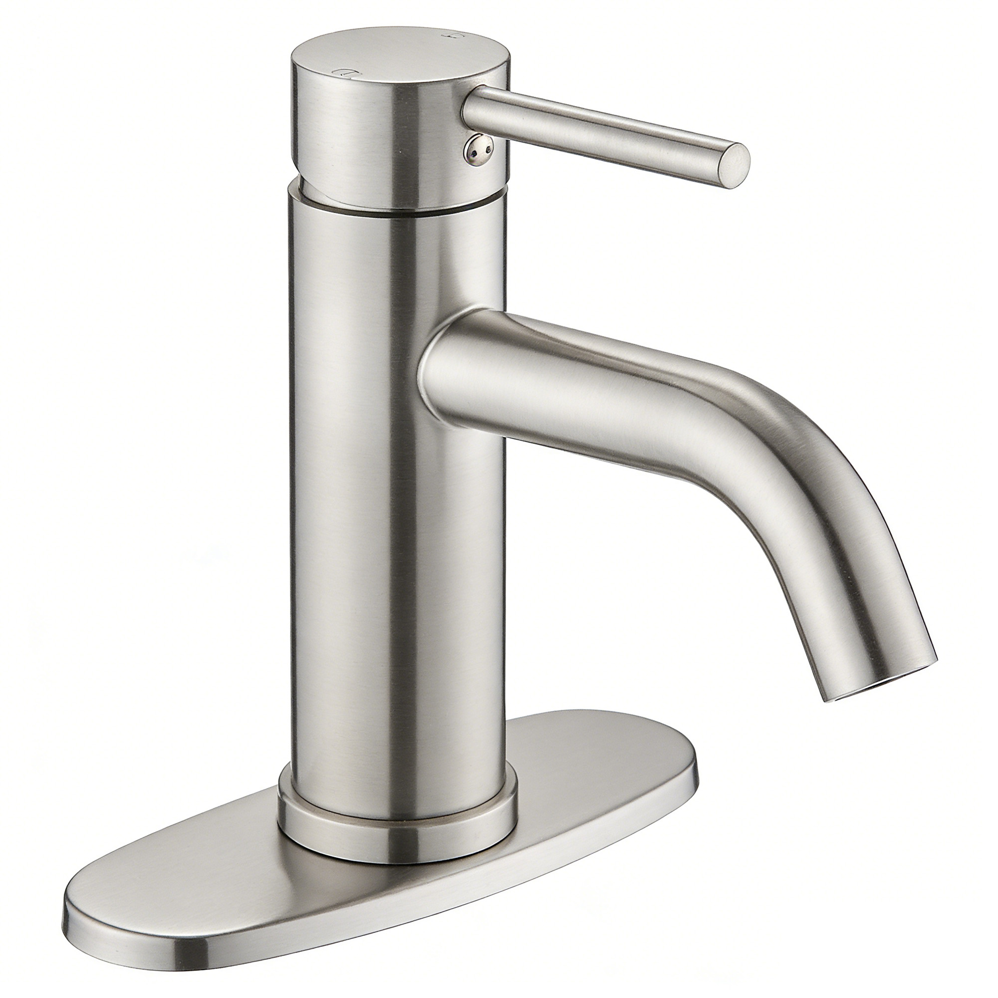 ADA Compliant Single Hole Bathroom Faucet - 6.57  High Stainless Steel Waterfall Faucet Brushed Nickel