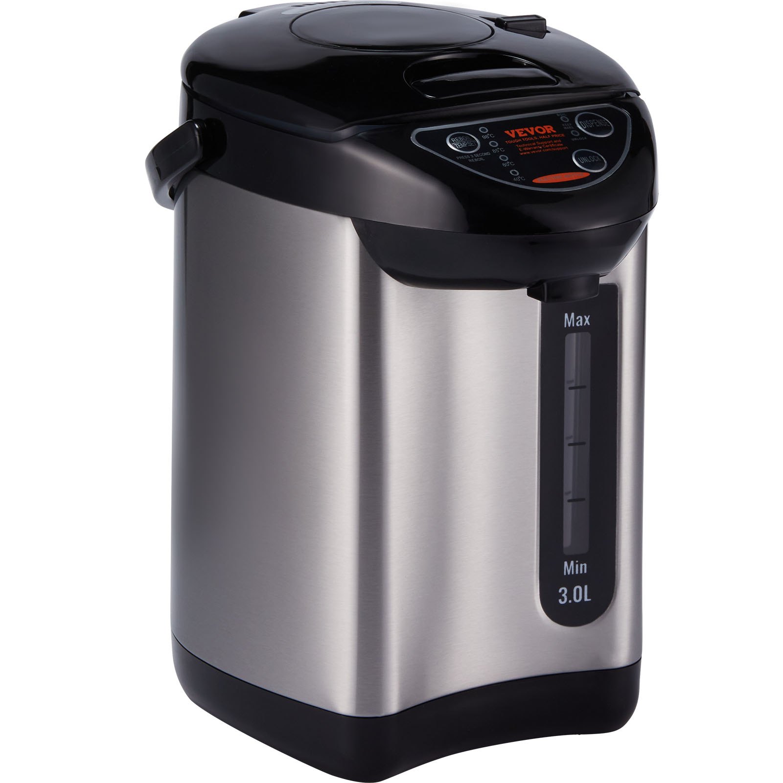 Dispensador de agua caliente 3L / 102 oz, 4 temperaturas, acero inoxidable 304