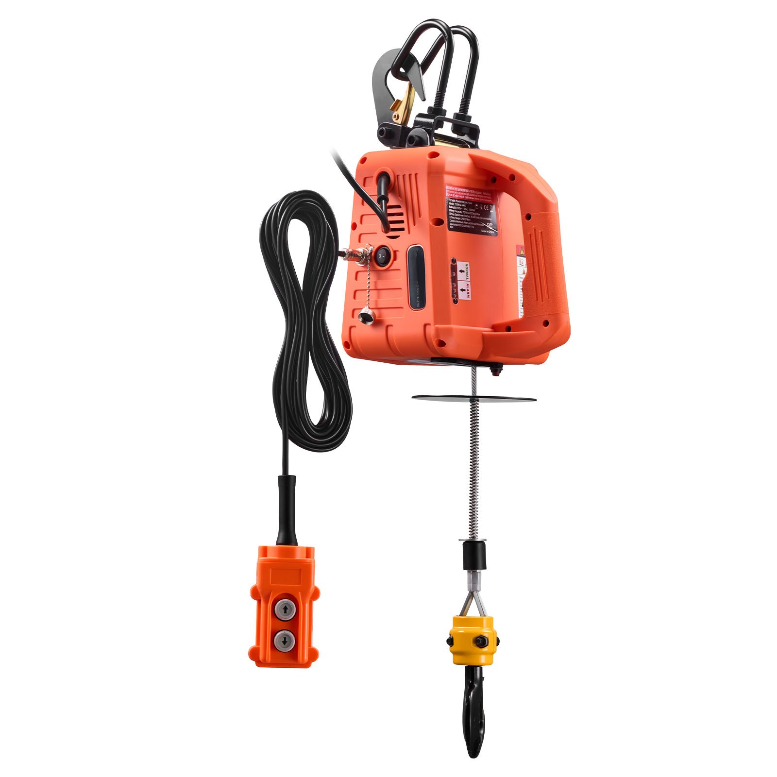 3-in-1 Electric Hoist Winch, 1100 Lbs Capacity, 1500W Portable Electric Power Winch, 25 Ft Lifting Height, 16.4 Ft/min With Manual, Wired & Wireless Remote Control For Factory, Warehouss, Garage