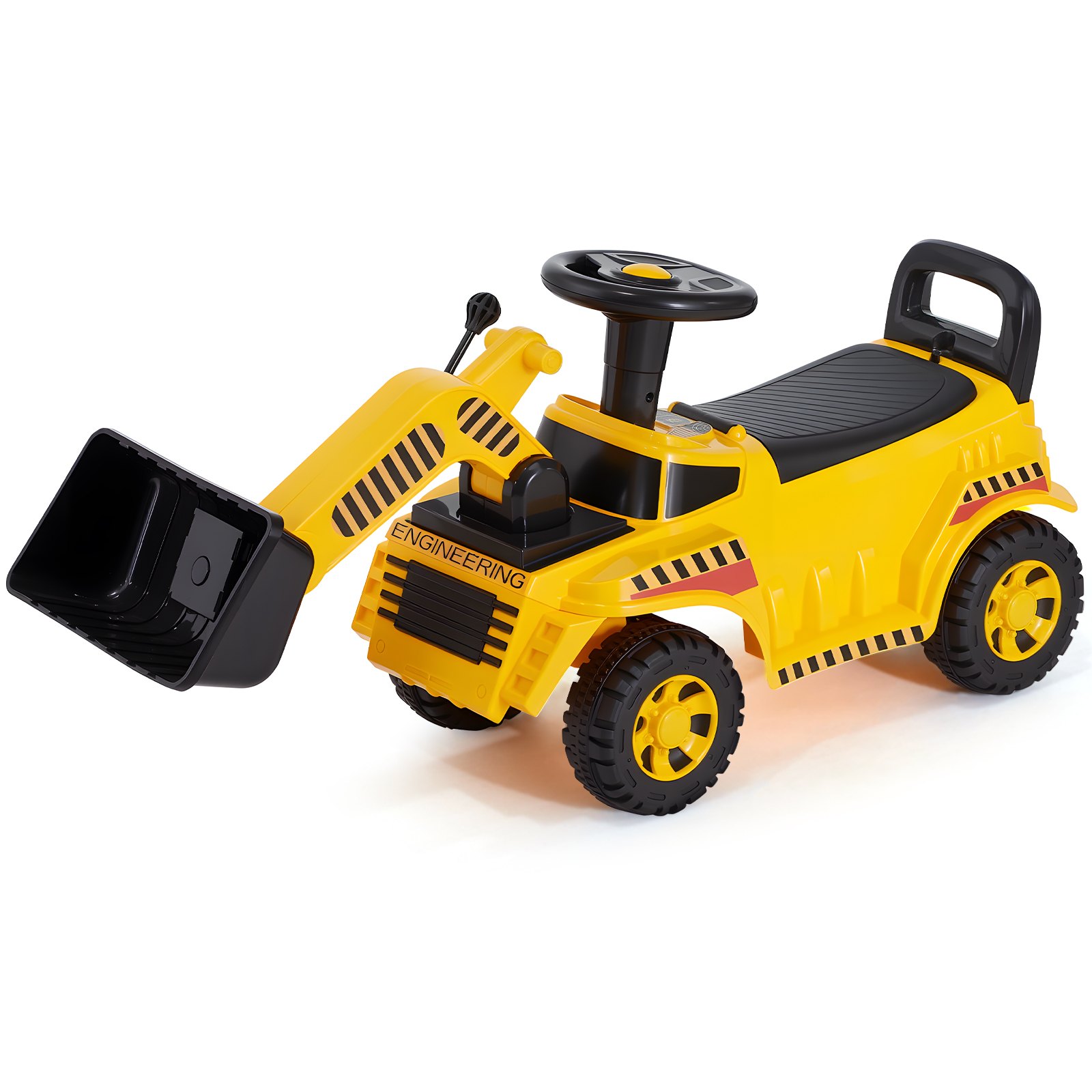 Ride On Toddler Car, Ride On Excavator Car For Toddler 19 To 36 Months, Excavator Bulldozer Digger Toy With Under-seat Storage & Music, 55 Lbs Load Capacity, Foot-to-Floor Walker For Kid, Yellow