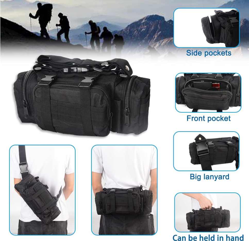Organizador táctico universal para asiento trasero de vehículo con 3 bolsas desmontables