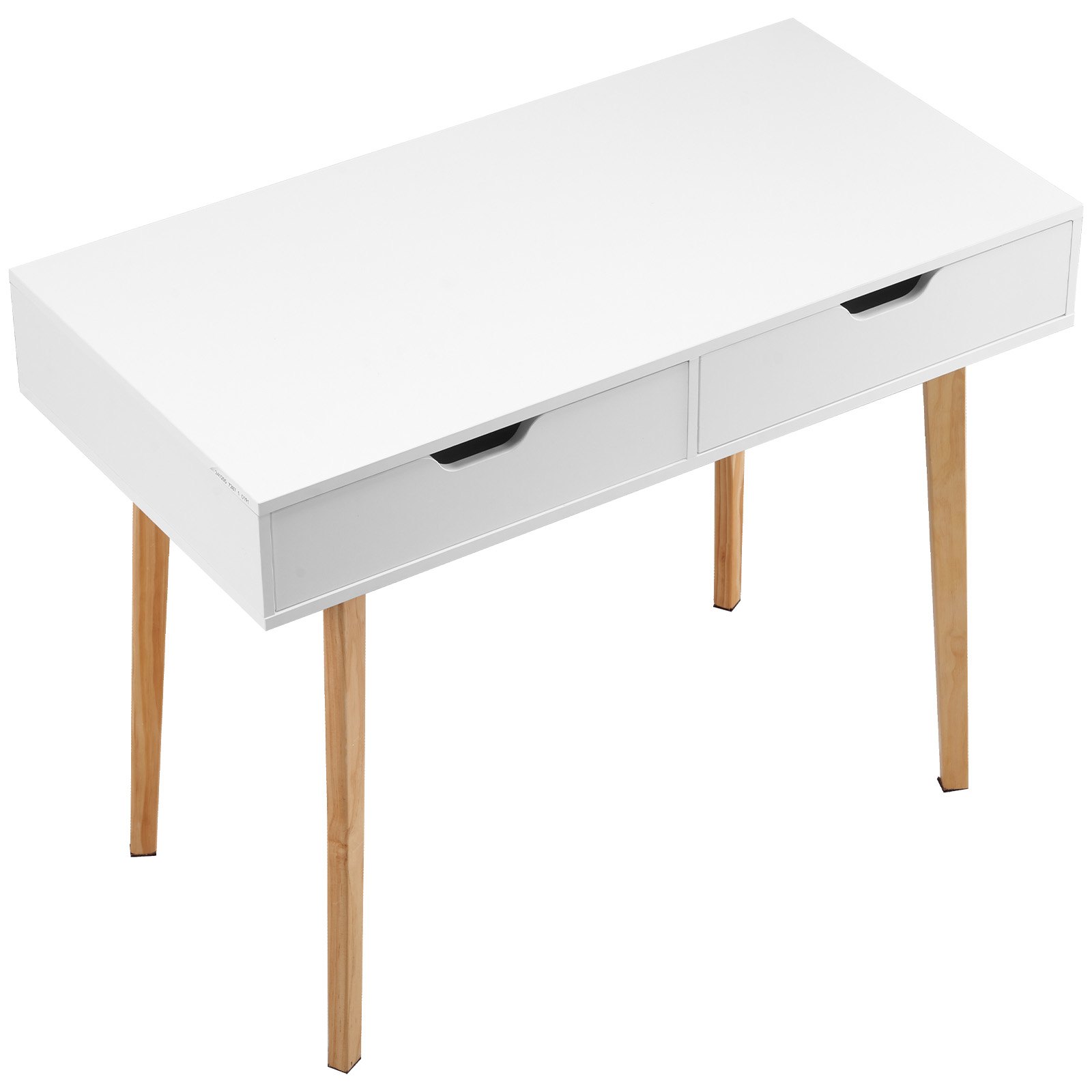 Escritorio pequeño con cajones, de madera MDF, para niños, blanco + madera