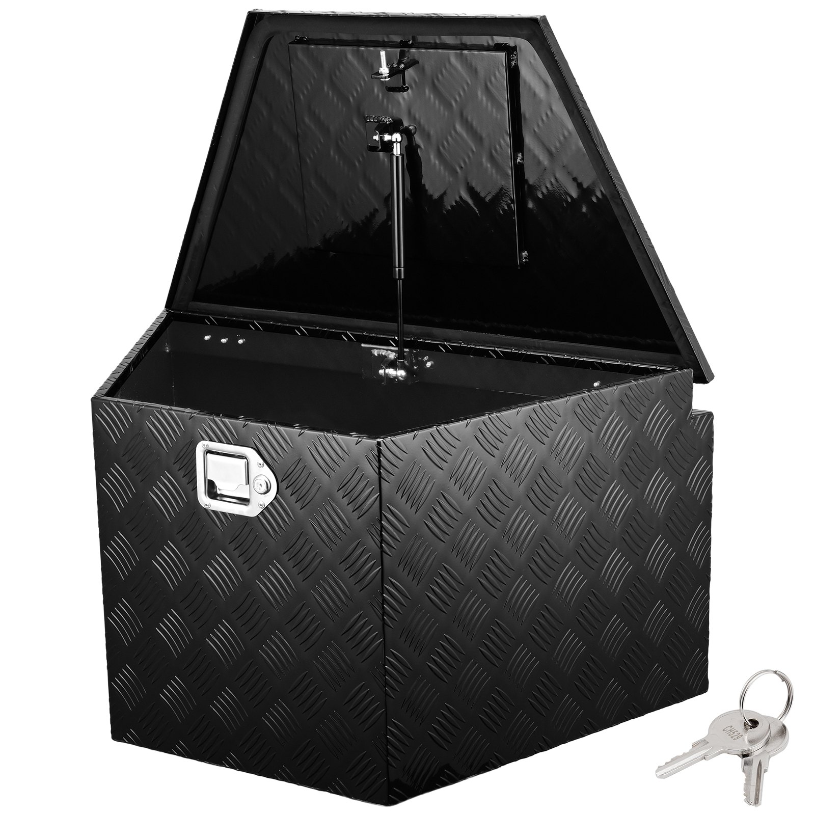 Trailer Tongue Box, Aluminum Alloy Diamond Plate Tongue Box Tool Chest, Heavy Duty Trailer Box Storage With Lock And Keys, Utility Trailer Tongue Box For Pickup Truck, RV, Trailer, 33"x19"x18"