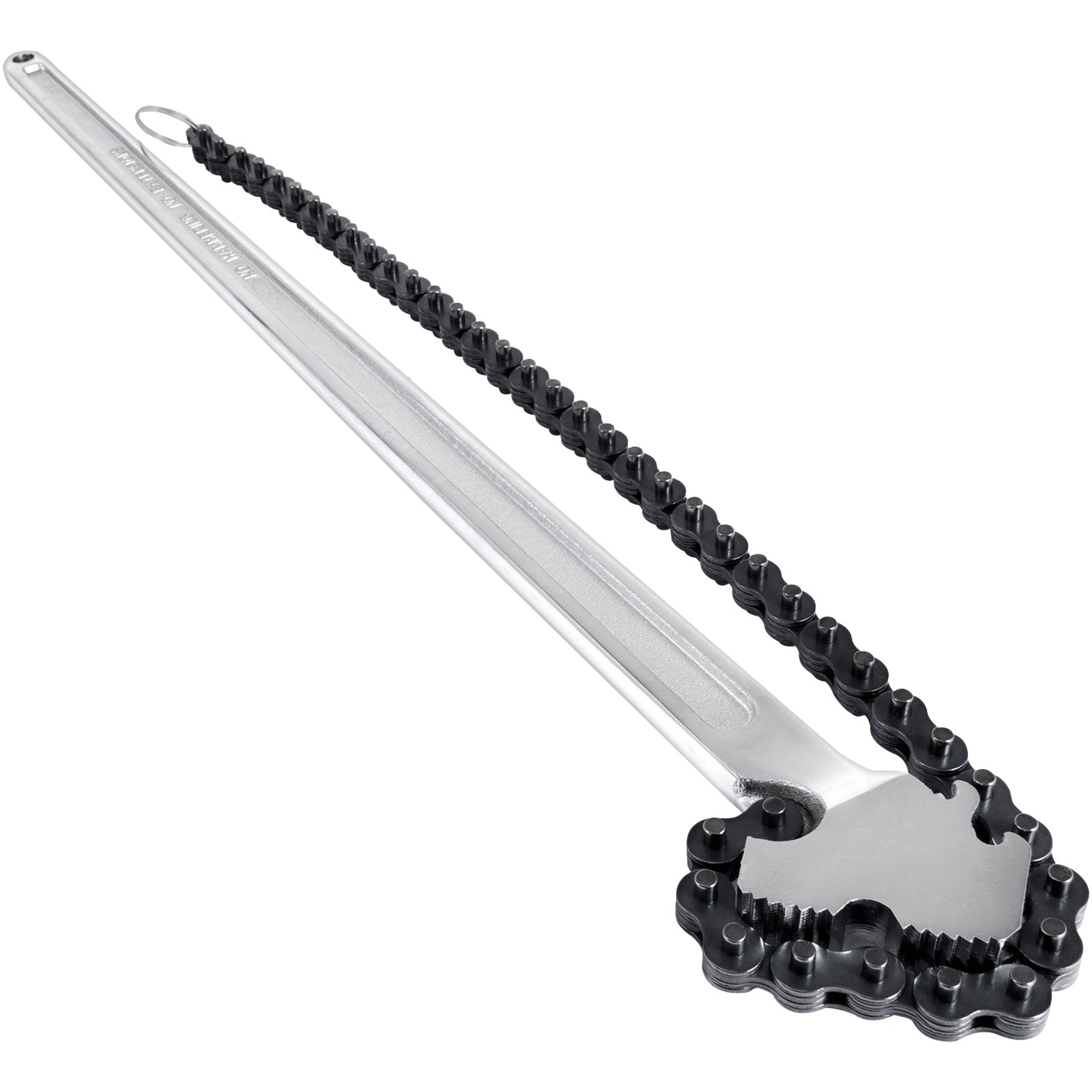 Llave de cadena de acero al carbono, 24 pulgadas, uso rudo, diámetro 6.7 pulgadas