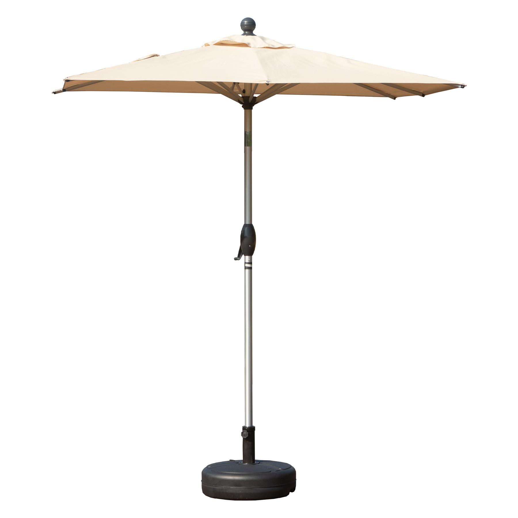 Sombrilla de patio rectangular con manivela e inclinación, beige