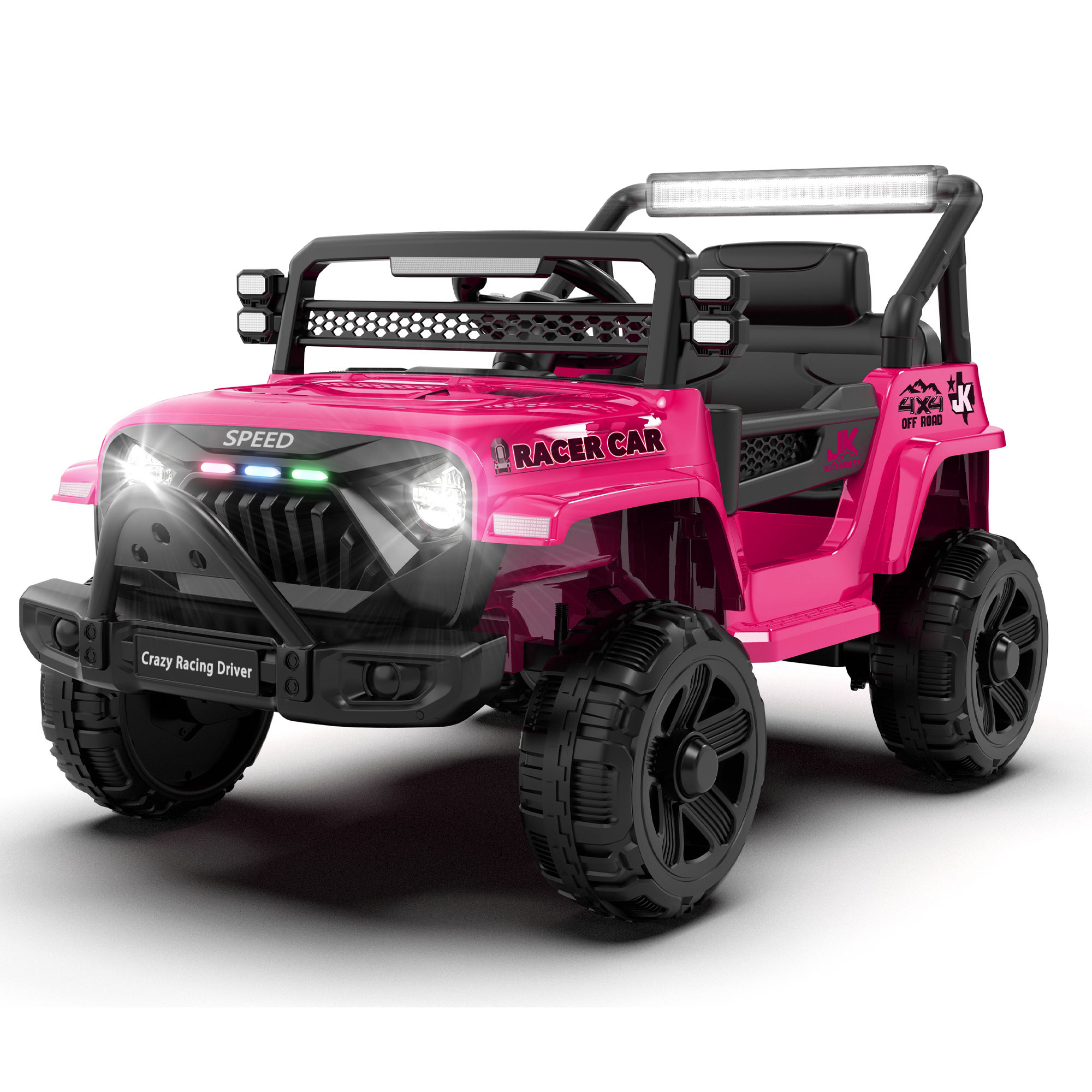 Camioneta eléctrica 12V para niños con control parental y luces LED