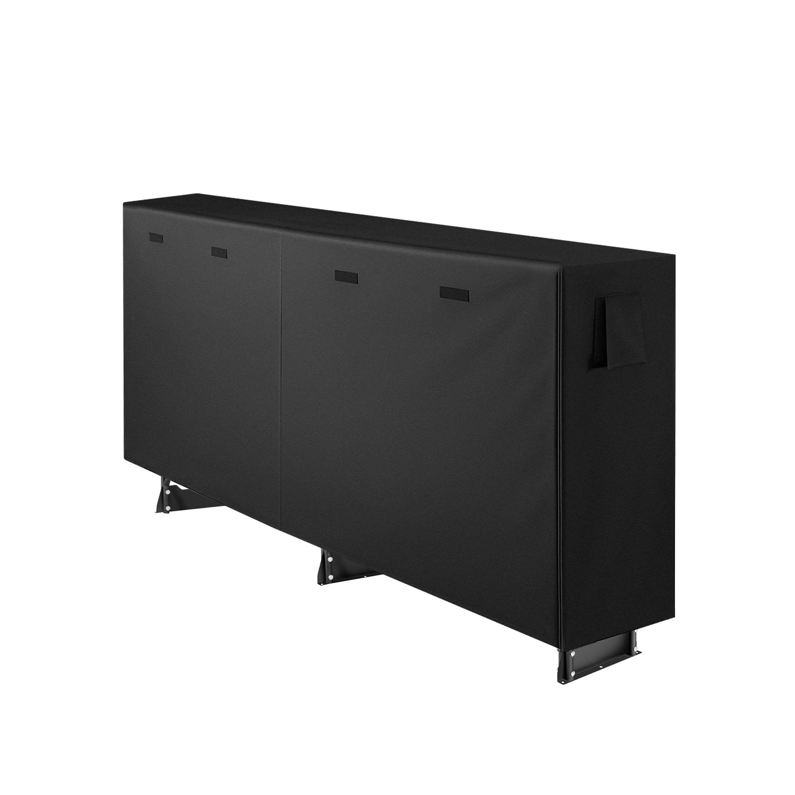 Leñero exterior de metal con cubierta impermeable, 8 pies, capacidad 660 libras
