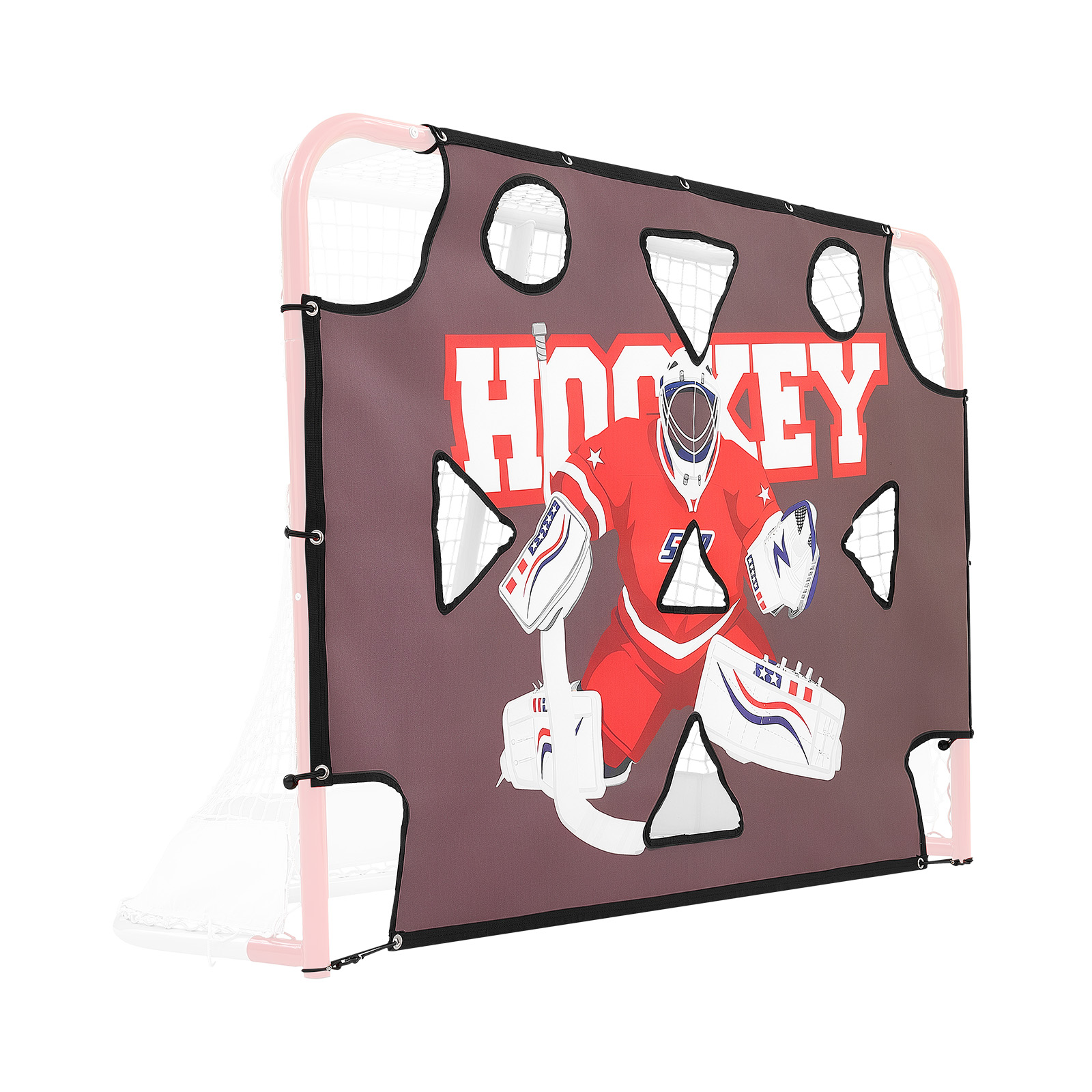 Street Hockey Goalie Shooting Target, Shooter Tutor Ice Hockey Goal Practice Target, Tear-proof Premium Net With 11 Hole, Easy Attach Targets, Training Equipment For Practicing Shooting Accuracy