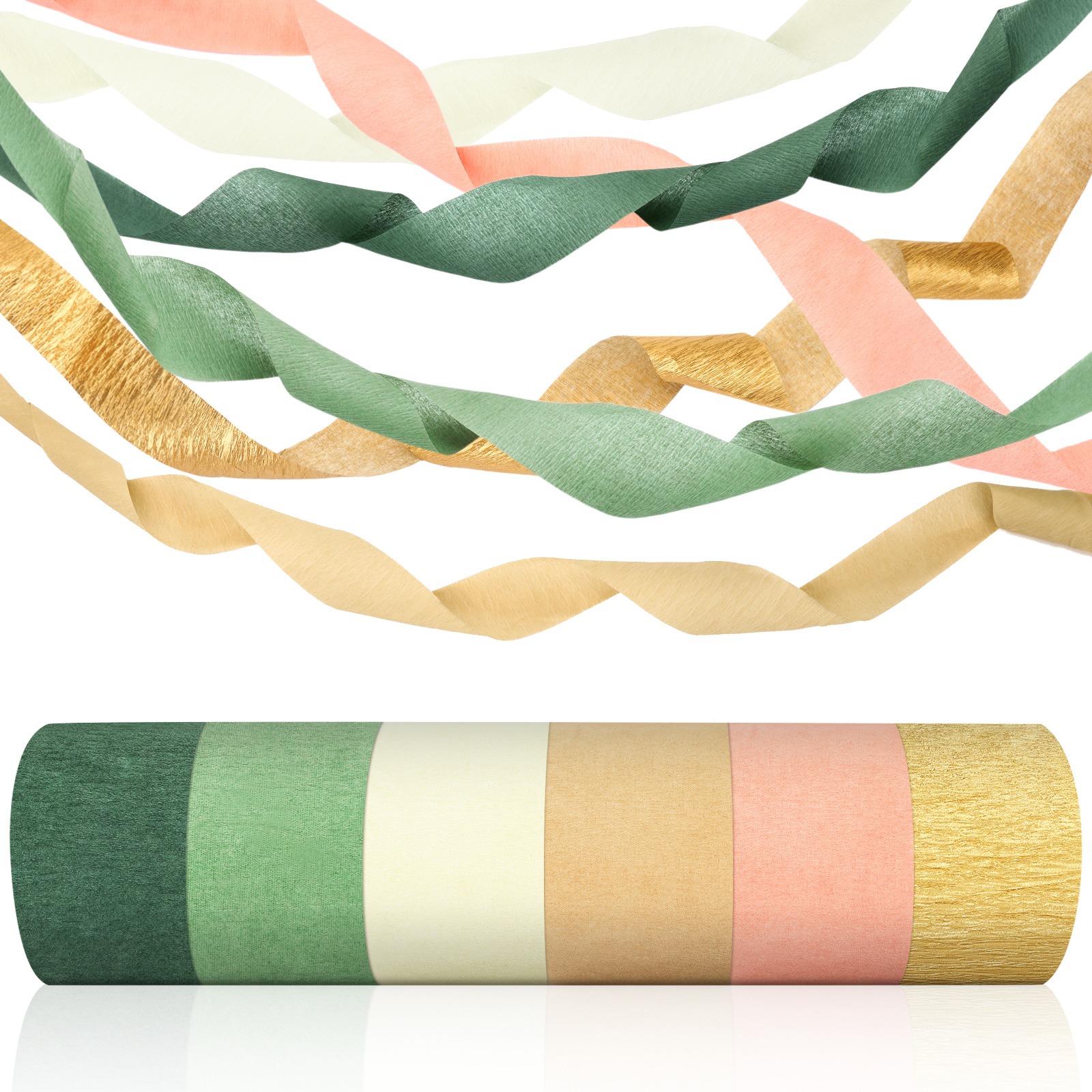 6 rollos de guirnaldas de papel crepé para decoración de fiestas