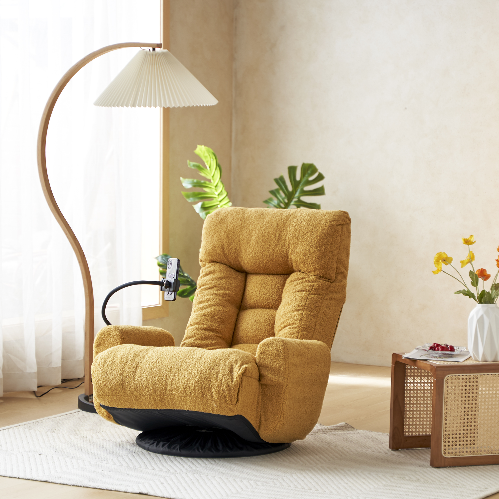 Adjustable Head And Waist, Game Chair, Lounge Chair In The Living Room, 360 Degree Rotatable Sofa Chair,Rotatable Seat Leisure Chair Deck Chair