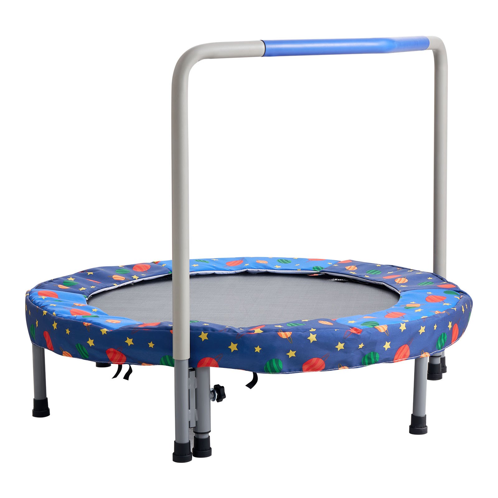 36" Kids Trampoline, 3FT Indoor Outdoor Trampoline, Foldable Mini Trampoline With Handle, Rebounder Trampoline For Toddlers, Birthday Gift For 3+ Years Children, Boys Girls For Fun, Bule