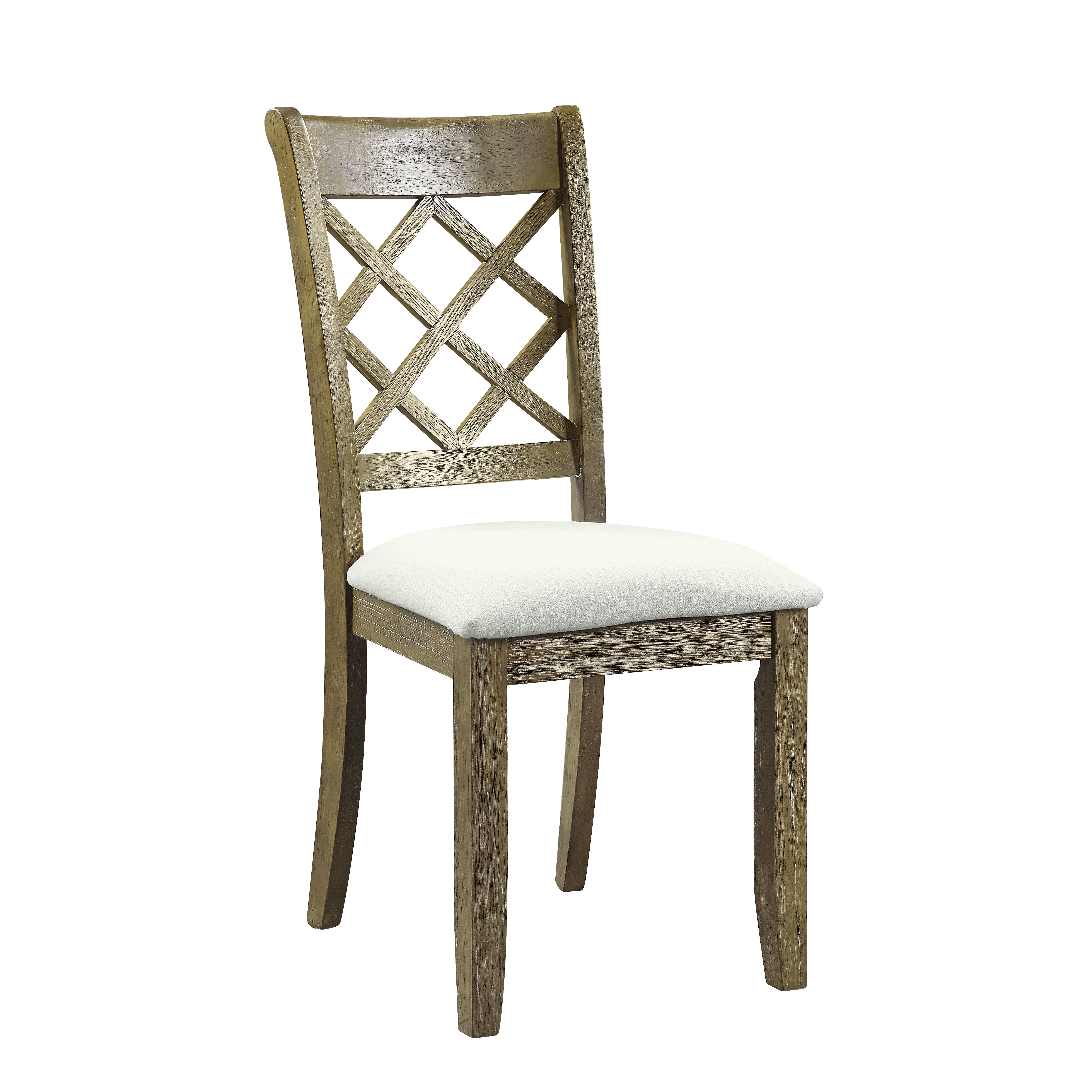 Silla auxiliar Karsen de lino beige y roble rústico, juego de 2