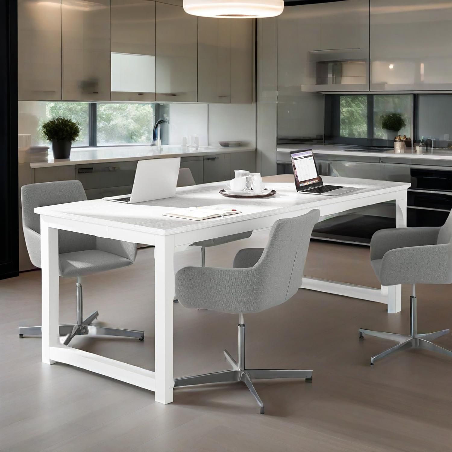 0.8'Executive Desk, Large Office Computer Desk With Thicken Frame, Modern Simple Workstation Business Furniture