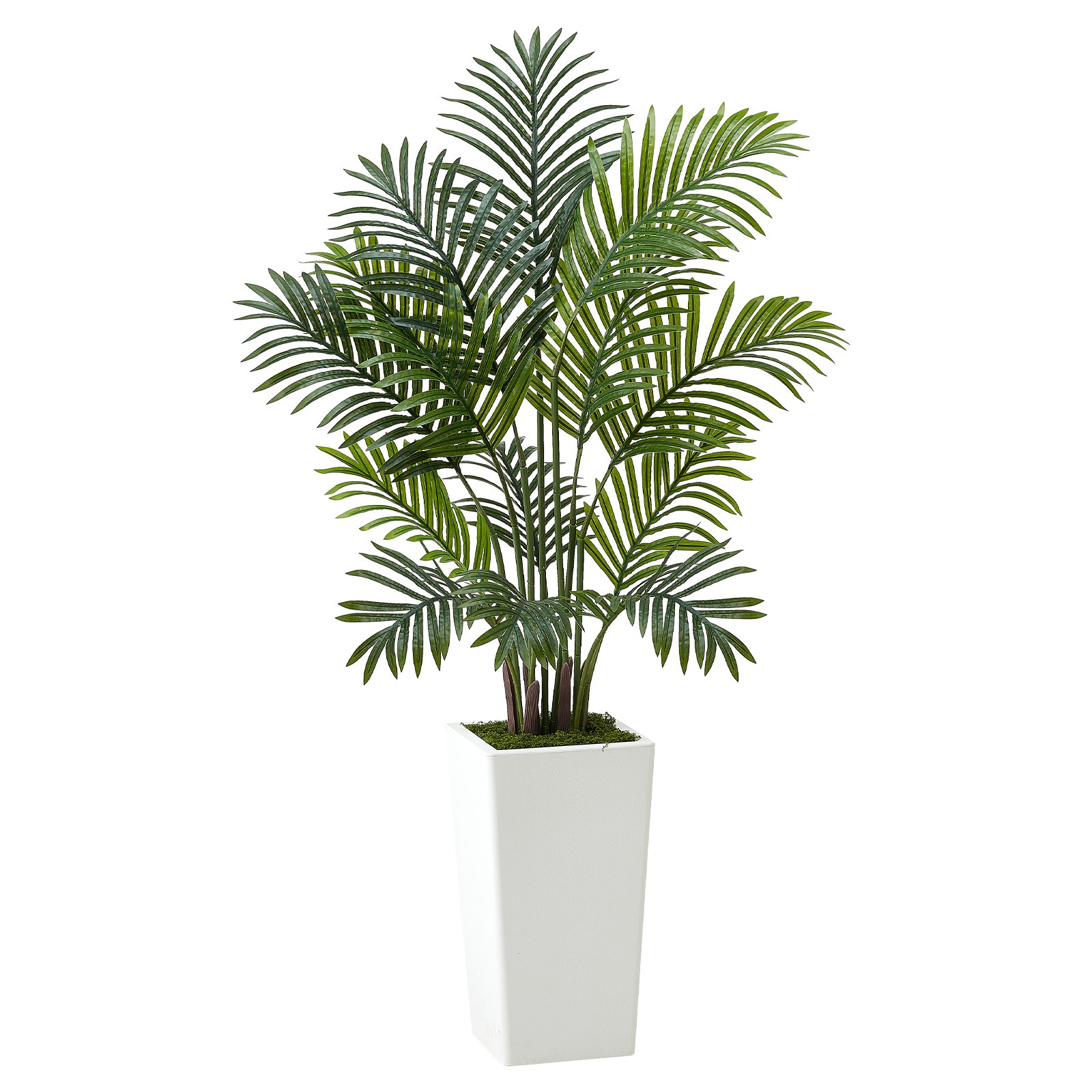 4ft 2Pack Artificial Areca Palm Trees With White Planter Indoor