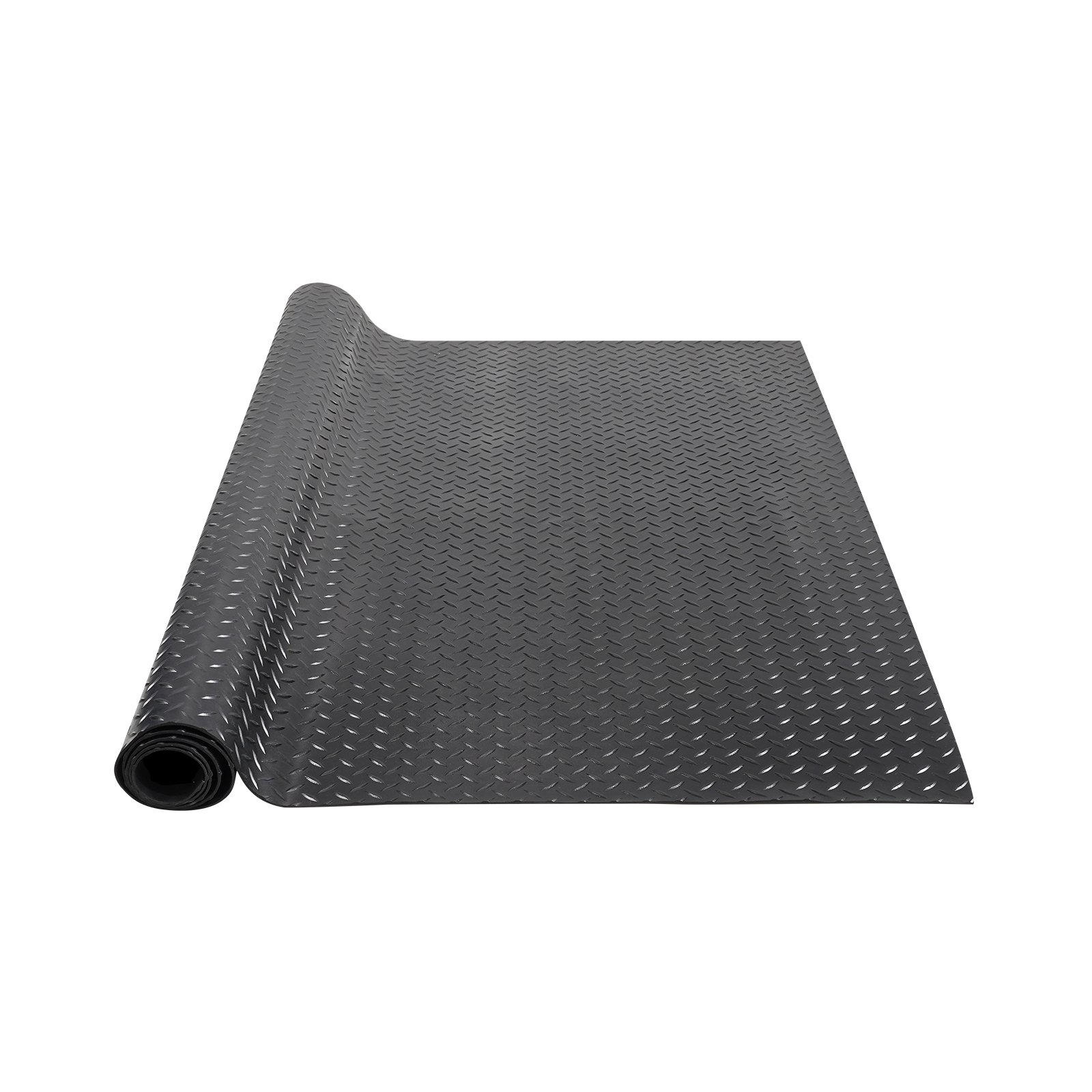 Diamond-Plate Rubber Flooring Roll, 3 Mm X 4 Ft X 8 Ft Garage Floor Mat, SBR Rubber Garage Flooring Roll, Easy To Clean, Diamond Plate Rubber Mat For Under Cars, Garage Industry Gym, Black