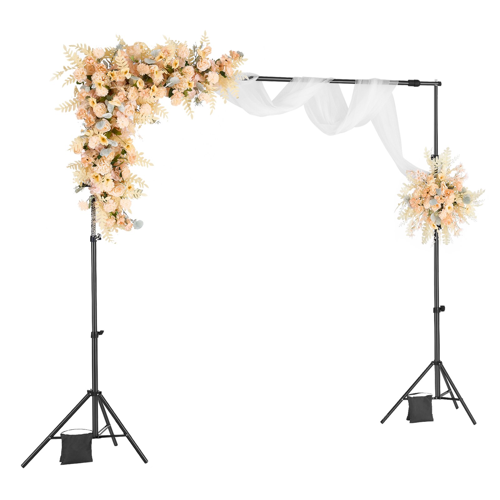 Backdrop Stand, 7 X 10 Ft Adjustable Photo Backdrop Stand Kit, Portable Background Backdrop Stand With 3 Crossbars, Heavy Duty Projector Screen Stand, For Wedding, Photo Video Studio & Party
