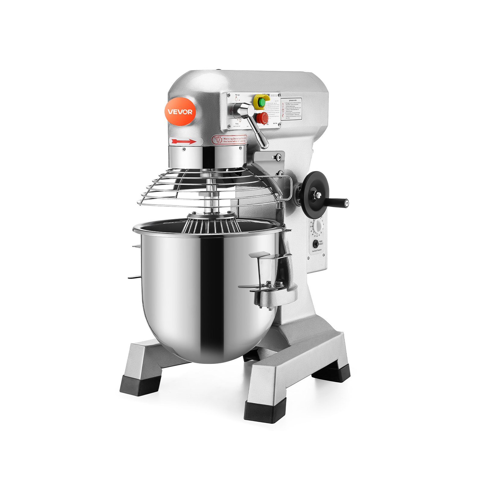 Commercial Food Mixer 15Qt 600W 3 Speeds Adjustable 110/178/390 RPM Heavy Duty 110V With Stainless Steel Bowl Dough Hooks Whisk Beater Premium For Schools Bakeries Restaurants Pizzerias
