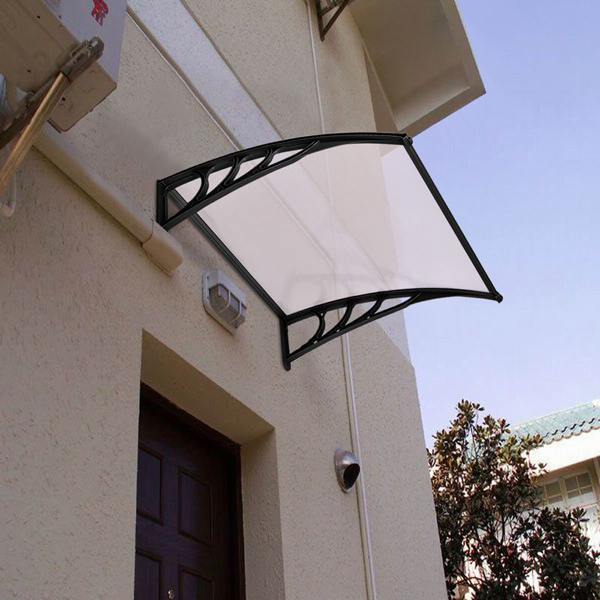 Toldo HT-100X96cm para puerta y ventana, con soporte negro