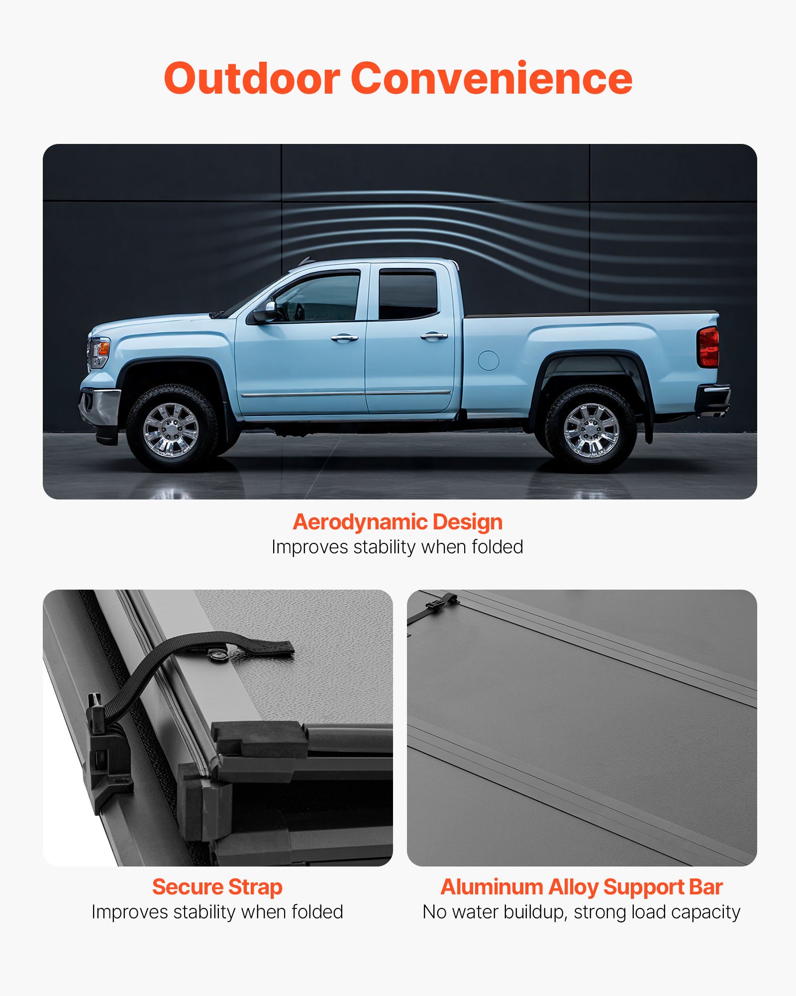 Cubierta rígida plegable para caja de camioneta Toyota Tacoma 2016-2025, 5 pies.