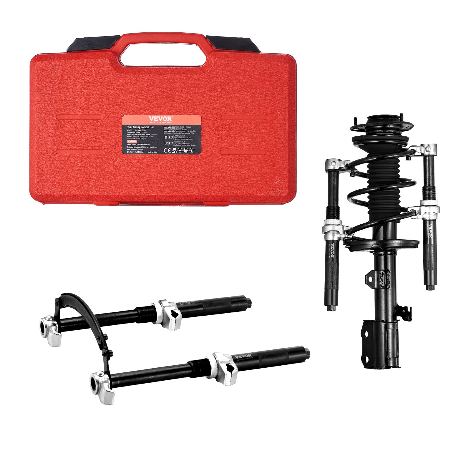 Compresor de resortes Macpherson, 2 piezas, 2646 libras, con soporte y estuche