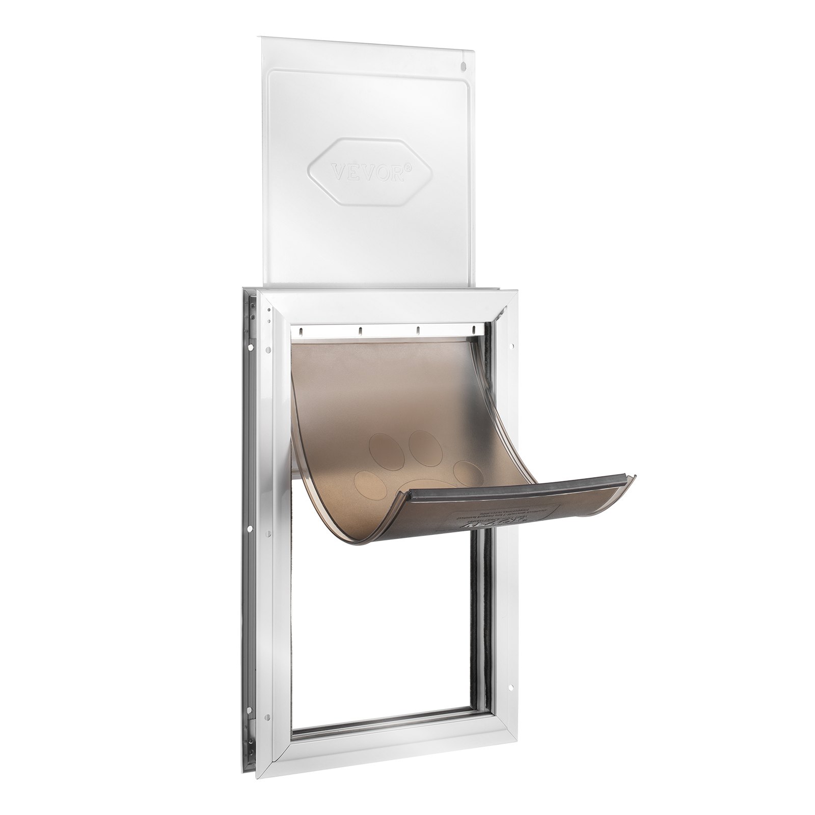 Puerta para mascotas de 13.27 x 20.04 pulgadas, marco de aluminio, blanca-L
