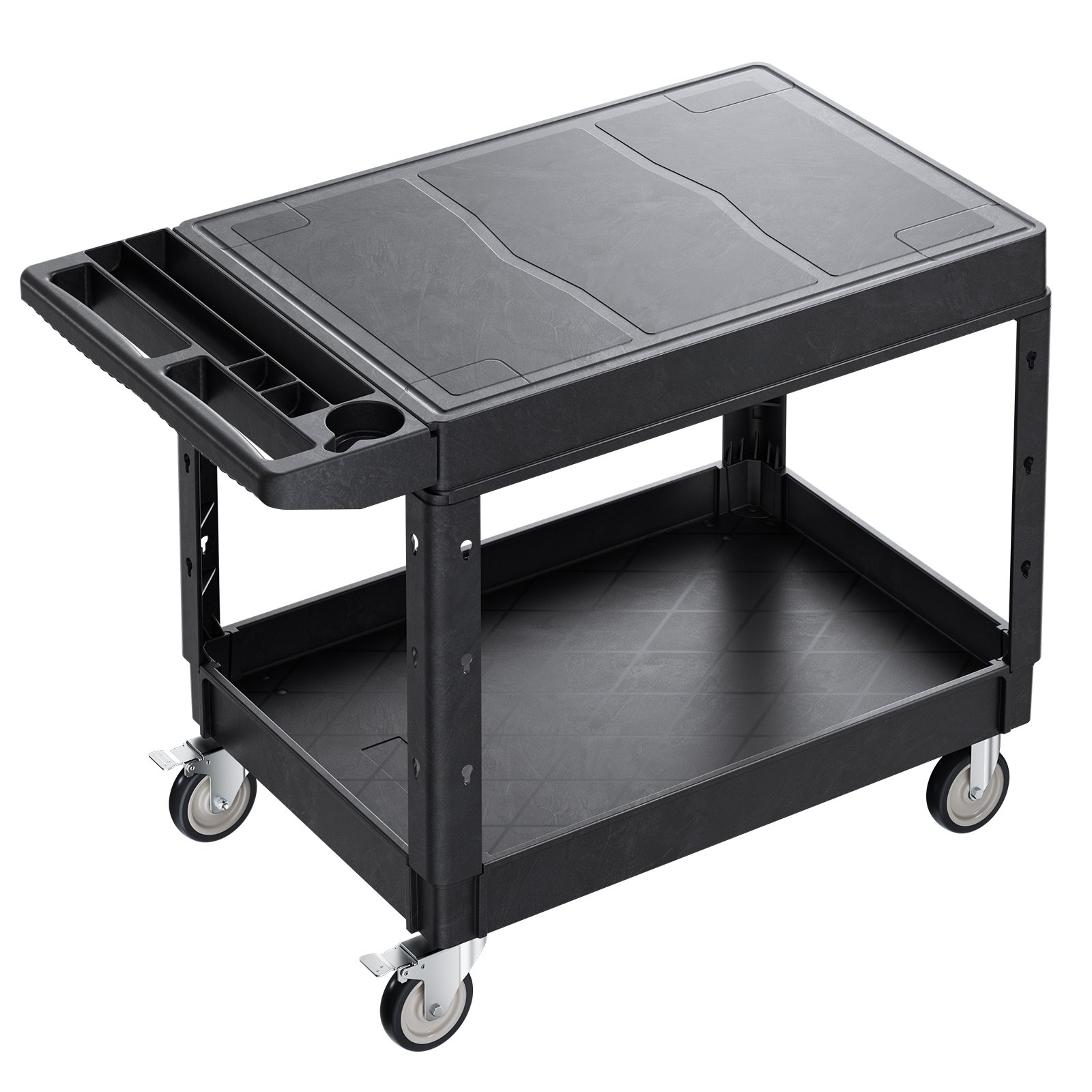 2-shelf Utility Cart 550 Lbs 37 X 25.4-inch Service Cart With Wheels