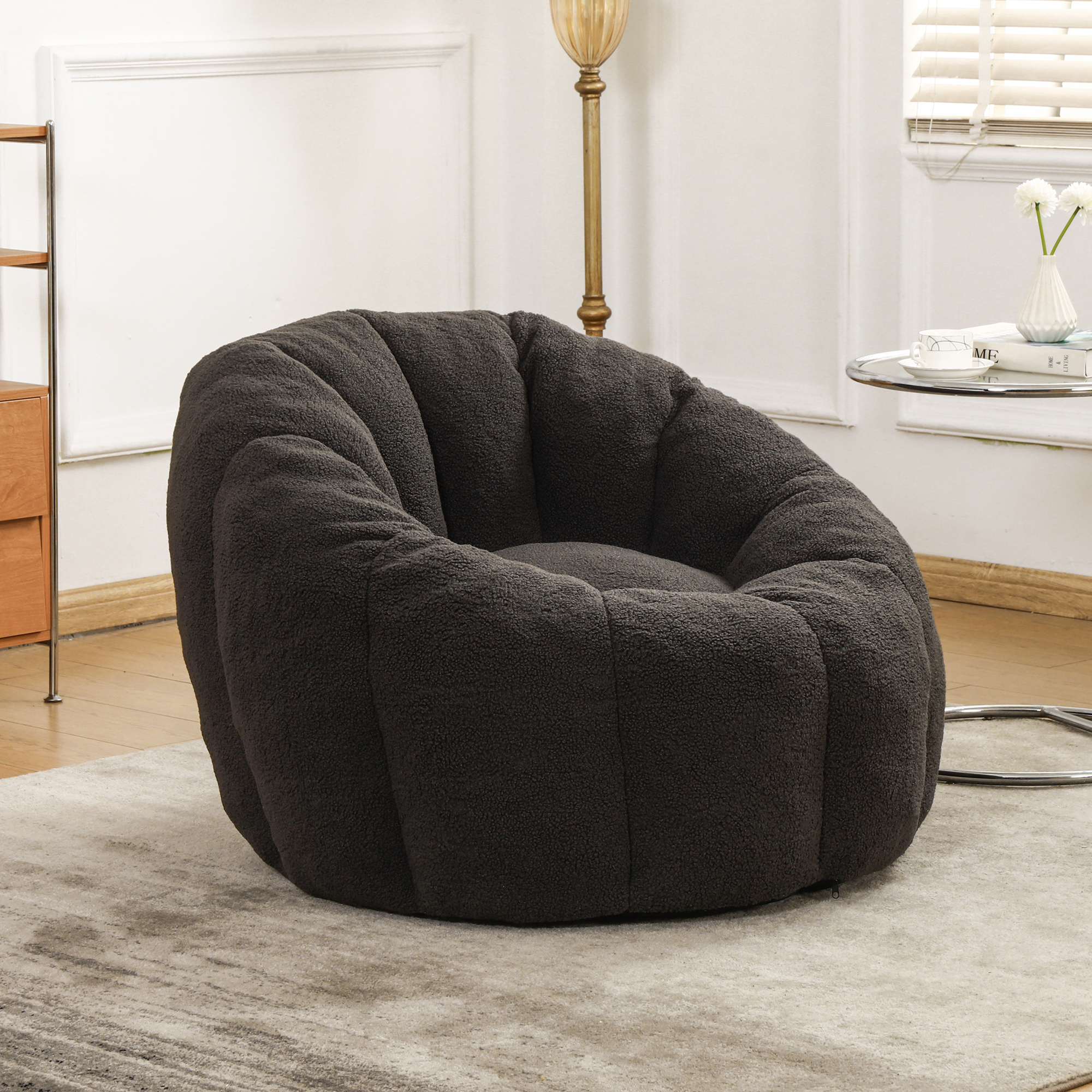 Puf sillón con reposabrazos, relleno de espuma de alta densidad, para adultos