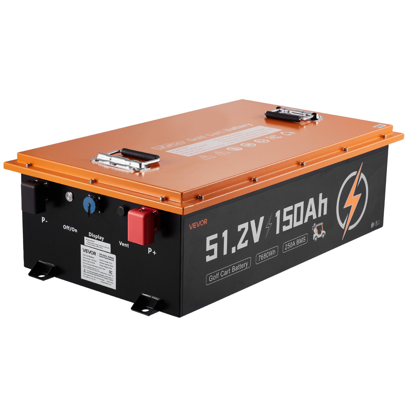 48V (51.2V) 150AH Lithium Golf Cart Battery, With 20A Charger, Lifepo4 Battery Kit, Built-in 250A BMS, With Bluetooth & Touch Monitor, 2C Discharge, 4000 Cycles, For Golf Carts, Trolling Motors