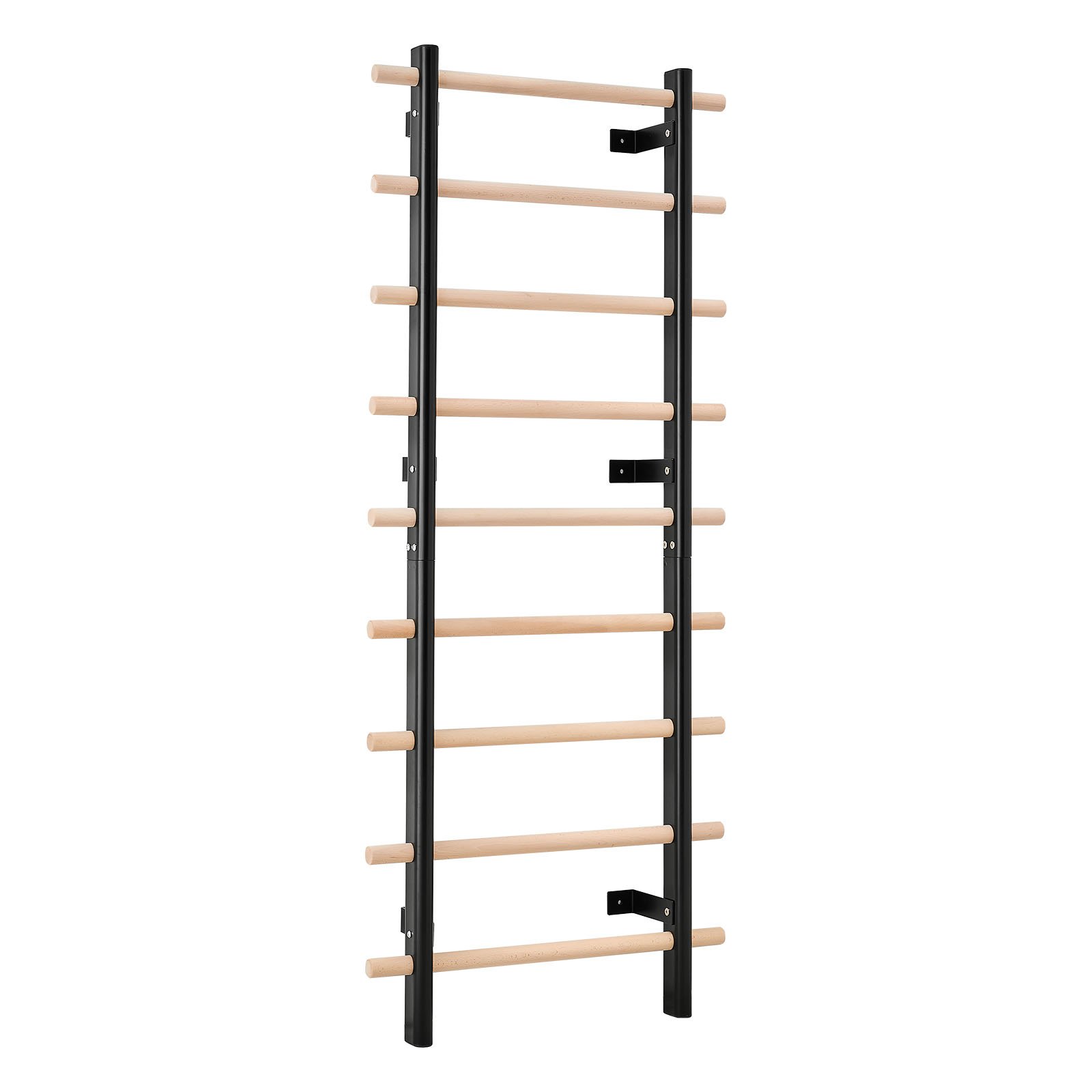 Espaldera sueca de pared, 9 niveles, 330 libras, madera y acero para adultos