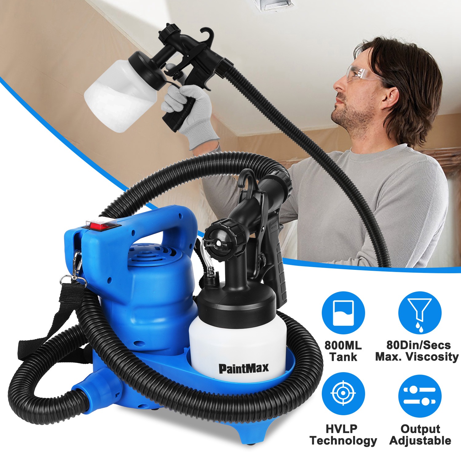 1Pc 800ML Paint Sprayer Painter 650W Oil Primer Water Paint Sprayer Machine