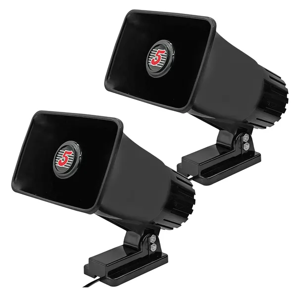 5 Core PA Horn 200W Loud Speaker Pair 6 Inch Bull Horn Loud Audio 80hm All Weather Indoor Outdoor Use