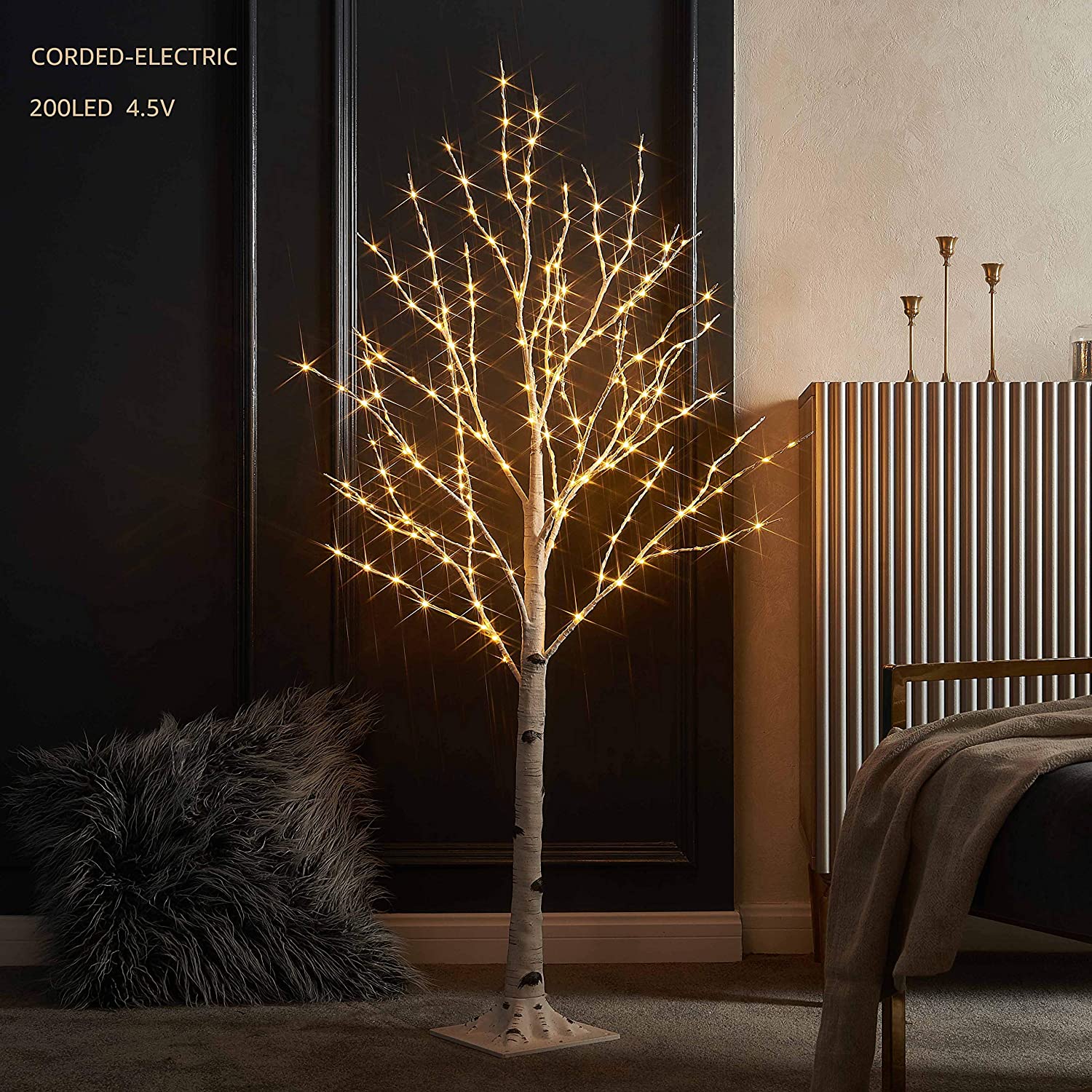 Nordic-style Birch Tree LED Decorative Light, Holiday Ambient Light, Artificial Tree Trunk Design, A Must-have Warm And Cozy Holiday Decoration For Living Rooms And Bedrooms.